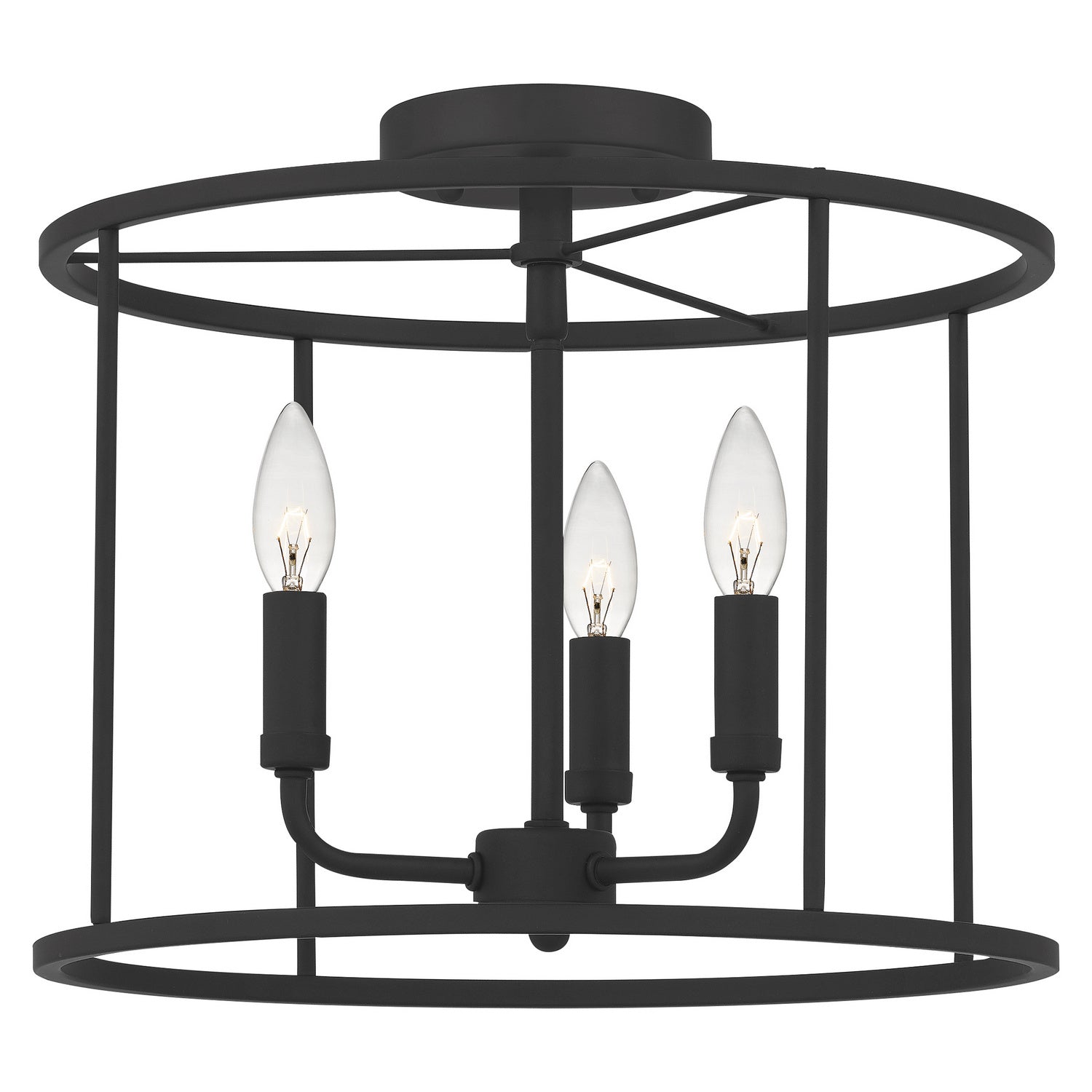 Quoizel - ABR1714MBK - Three Light Semi Flush Mount - Abner - Matte Black