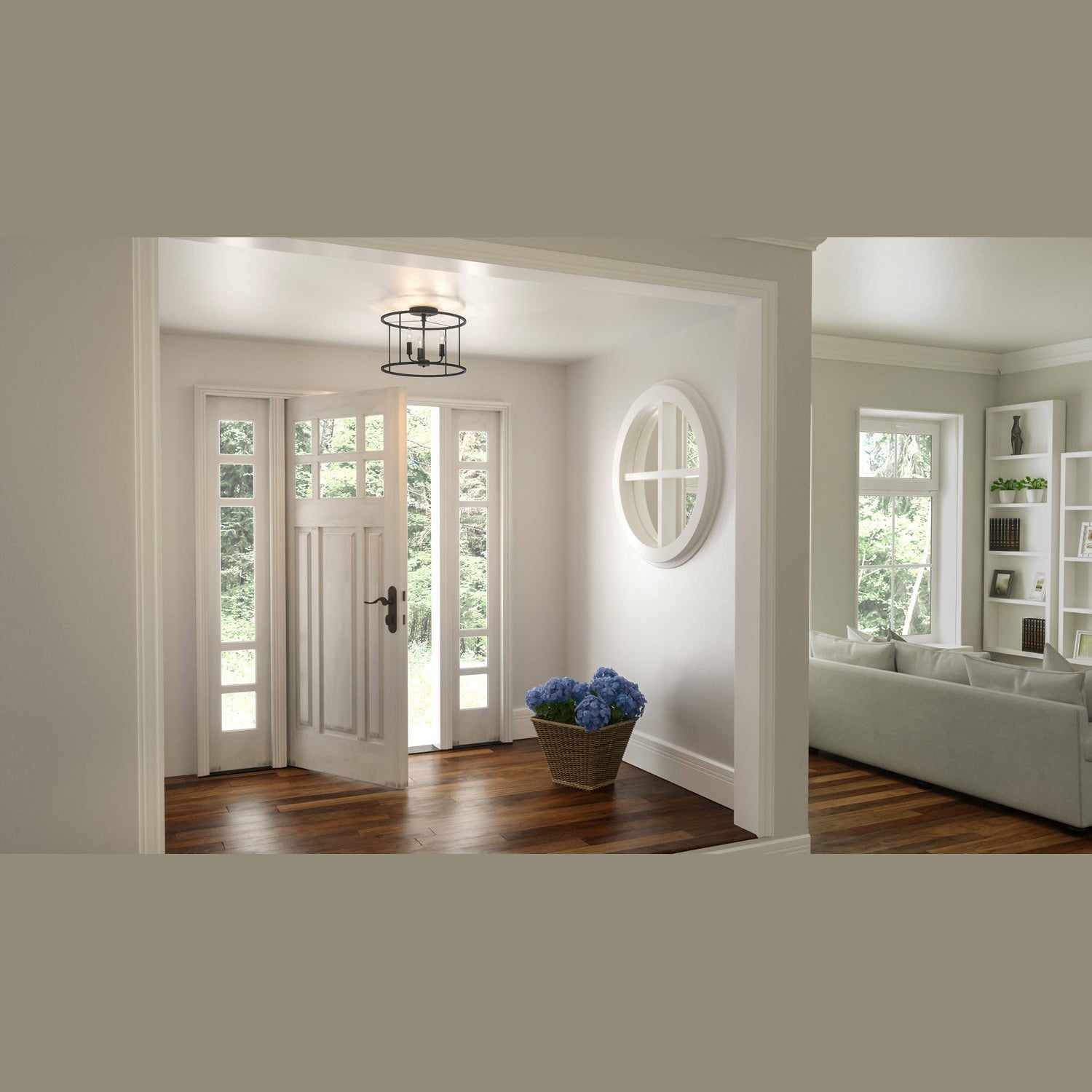 Quoizel - ABR1714MBK - Three Light Semi Flush Mount - Abner - Matte Black