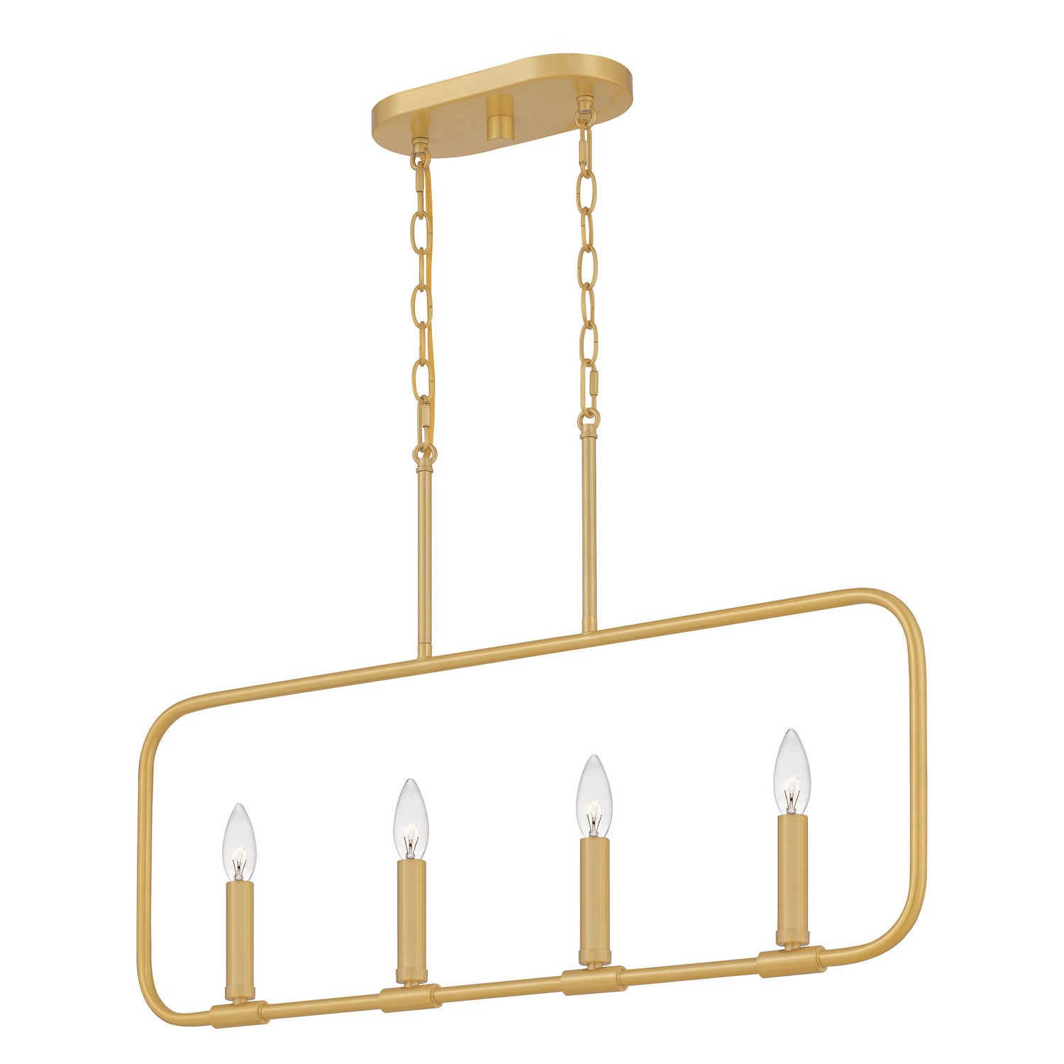 Quoizel - ABR432AB - Four Light Linear Chandelier - Abner - Aged Brass