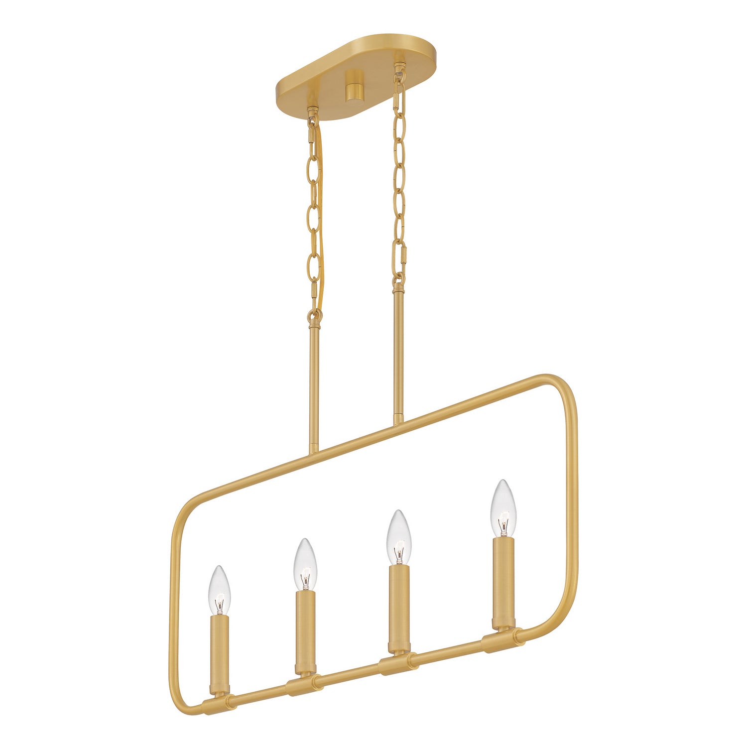 Quoizel - ABR432AB - Four Light Linear Chandelier - Abner - Aged Brass