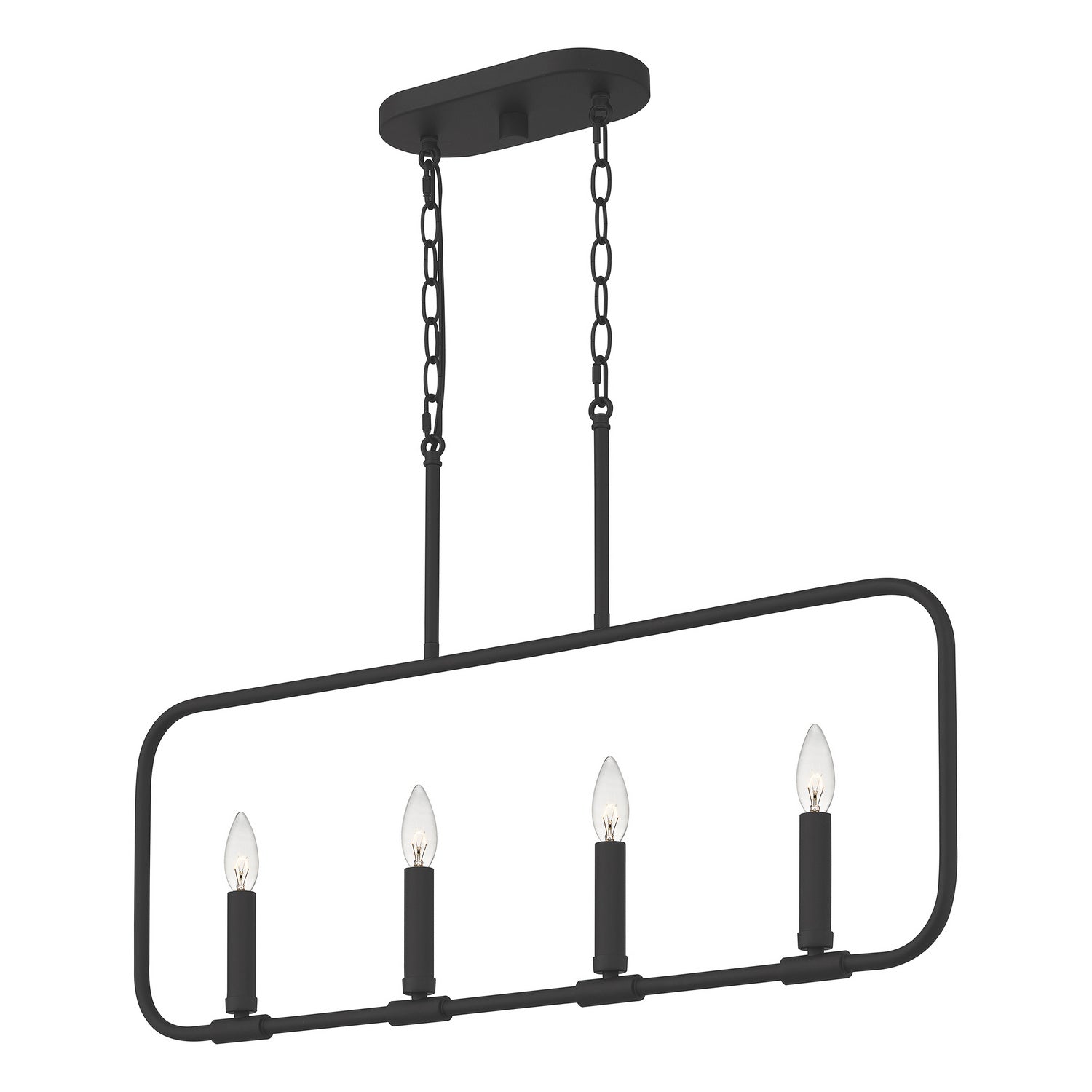 Quoizel - ABR432MBK - Four Light Linear Chandelier - Abner - Matte Black