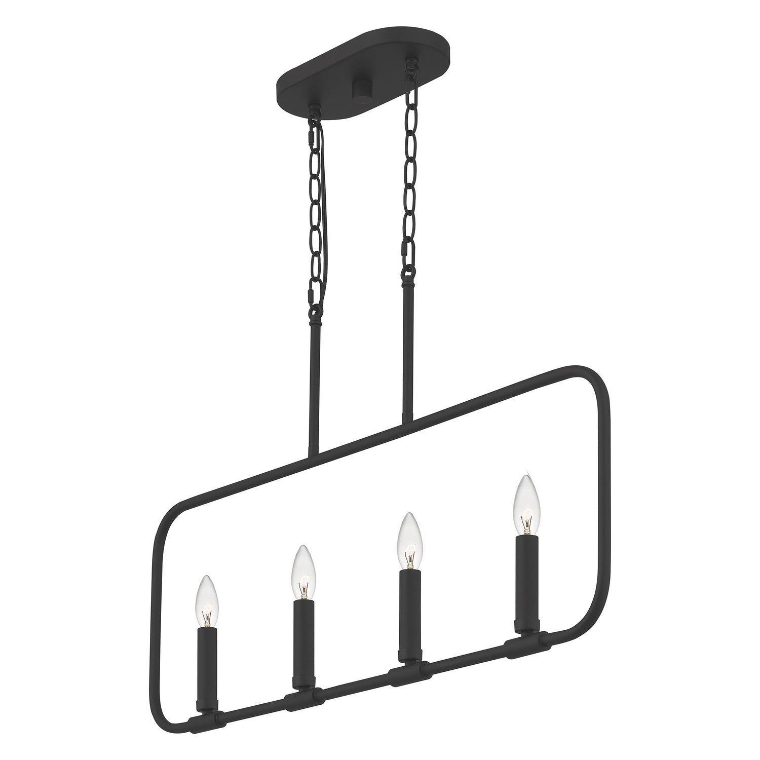 Quoizel - ABR432MBK - Four Light Linear Chandelier - Abner - Matte Black