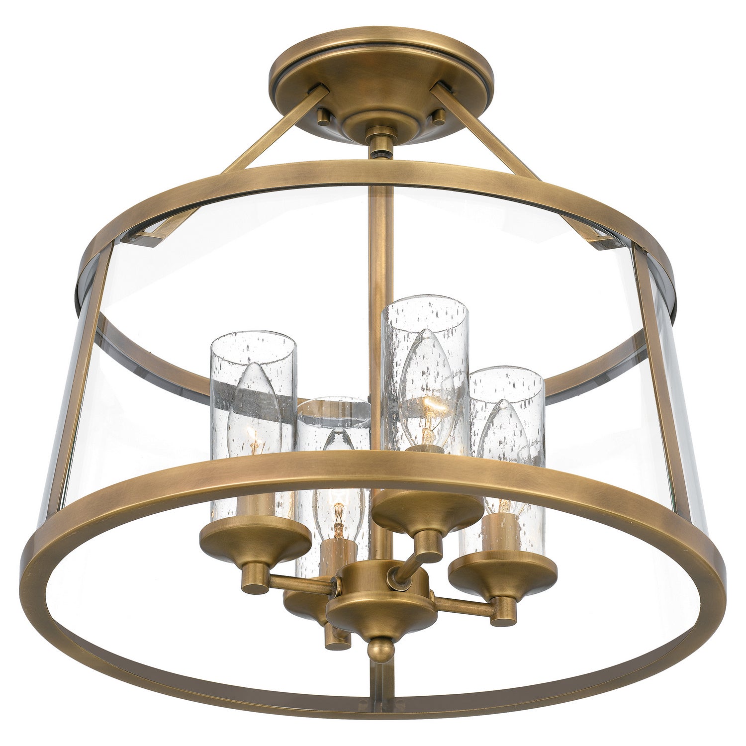 Quoizel - BAW1716WS - Four Light Semi-Flush Mount - Barlow - Weathered Brass