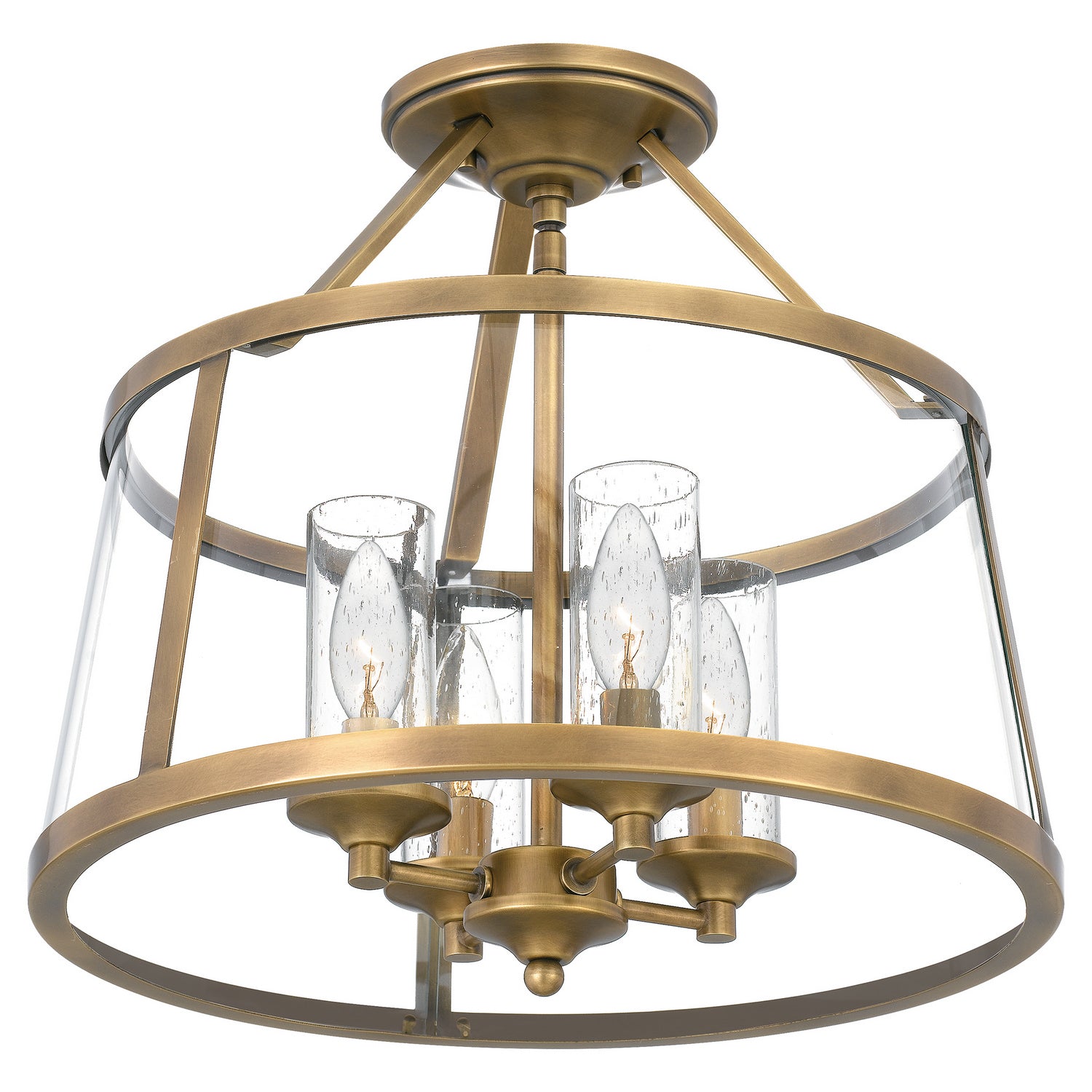 Quoizel - BAW1716WS - Four Light Semi-Flush Mount - Barlow - Weathered Brass