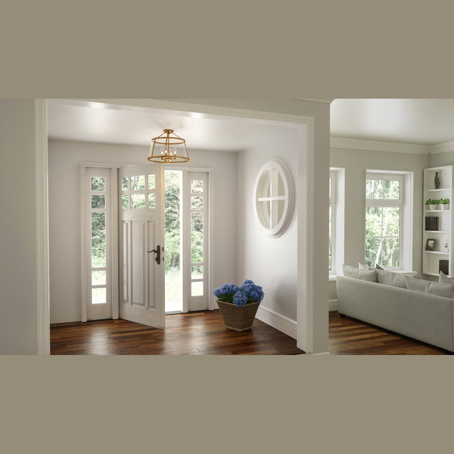 Quoizel - BAW1716WS - Four Light Semi-Flush Mount - Barlow - Weathered Brass