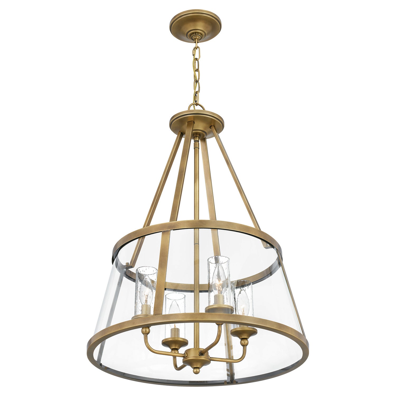 Quoizel - BAW1820WS - Four Light Pendant - Barlow - Weathered Brass