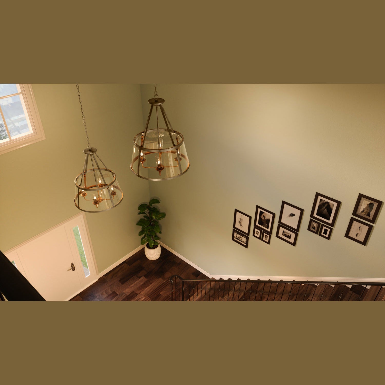 Quoizel - BAW1820WS - Four Light Pendant - Barlow - Weathered Brass