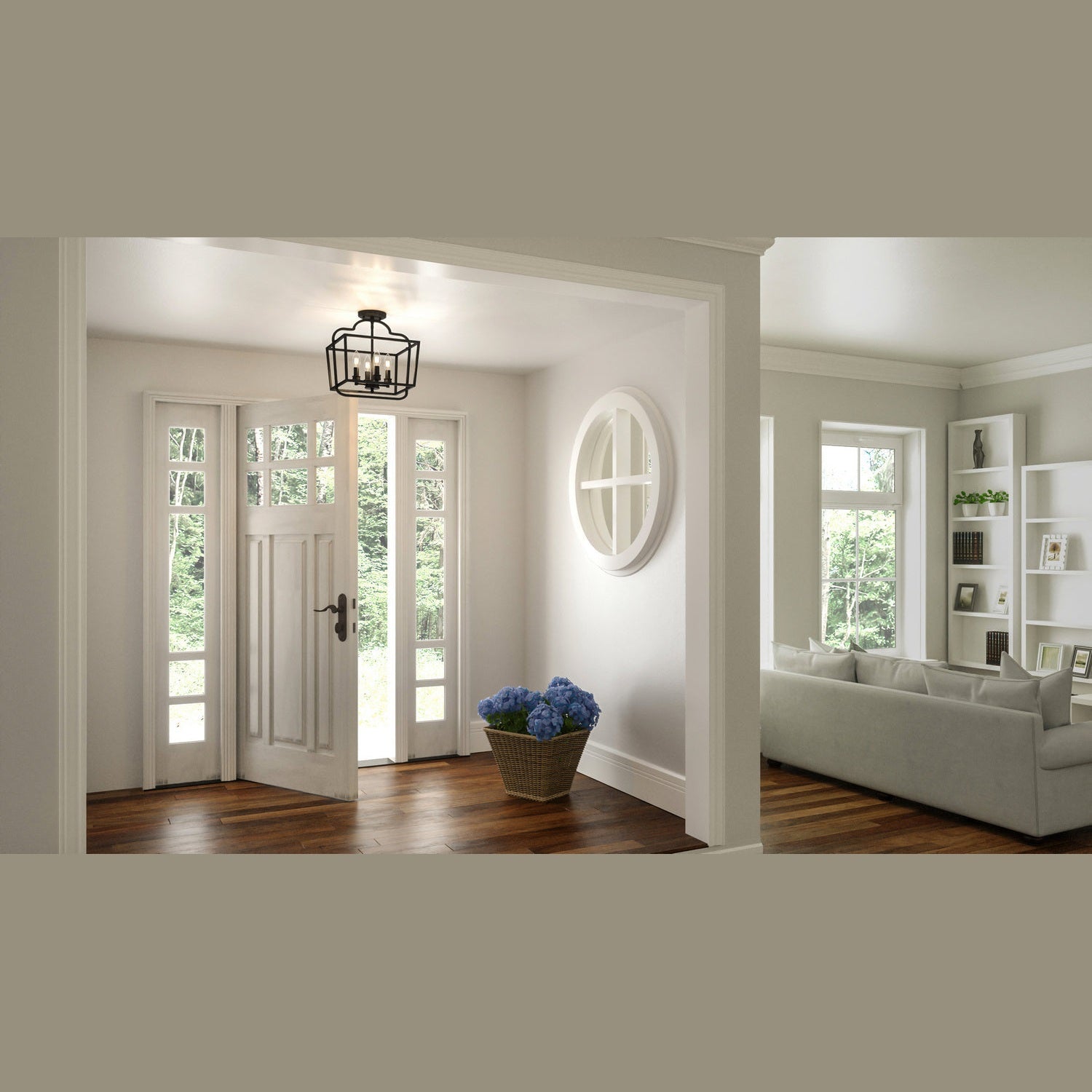 Quoizel - BLA1714MBK - Four Light Semi-Flush Mount - Blanche - Matte Black