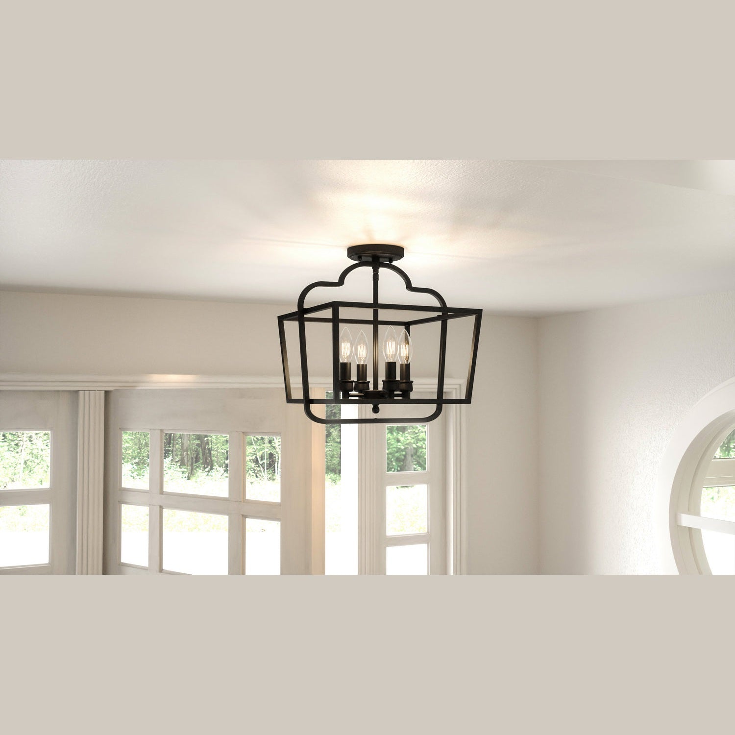 Quoizel - BLA1714MBK - Four Light Semi-Flush Mount - Blanche - Matte Black