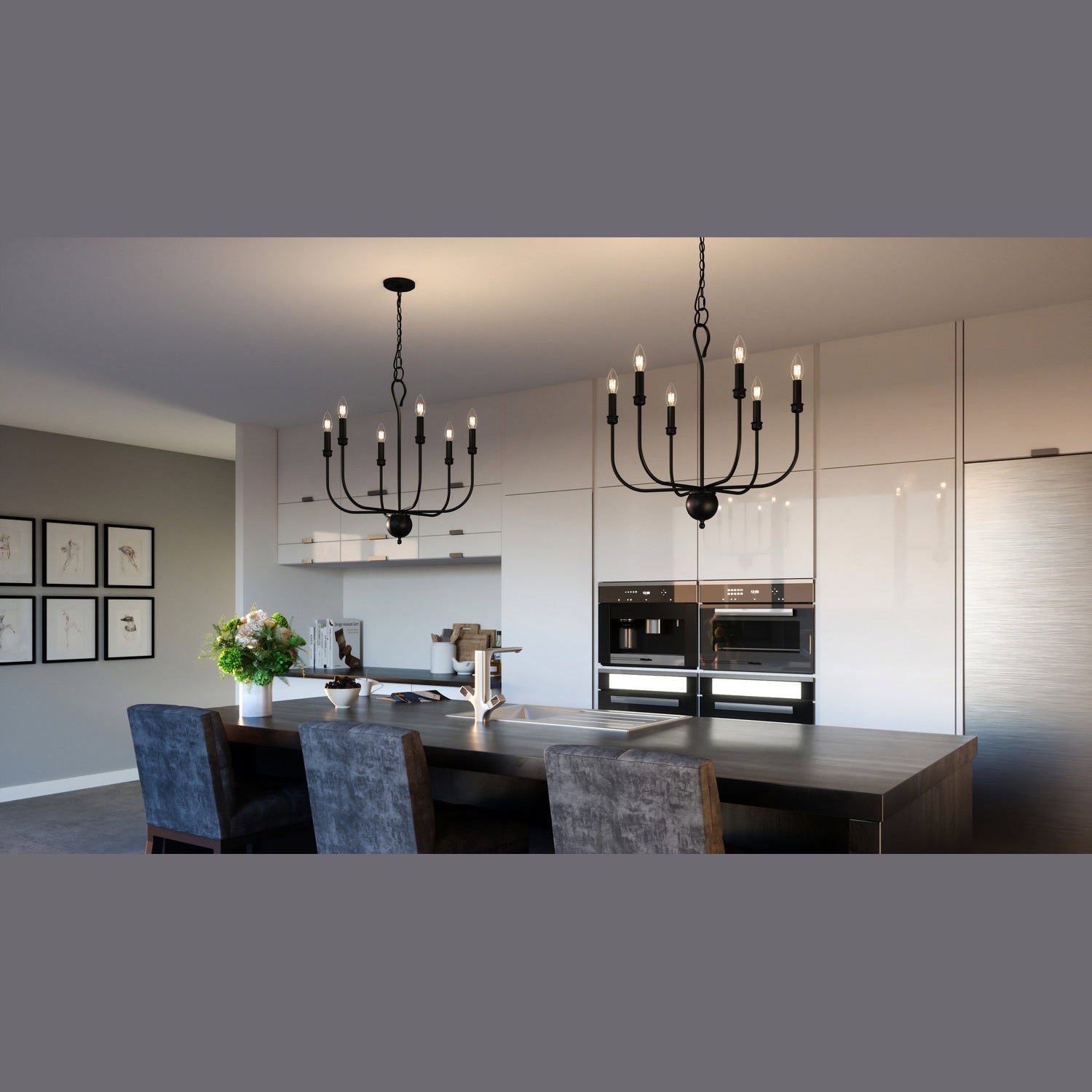 Quoizel - BLA5022MBK - Six Light Chandelier - Blanche - Matte Black
