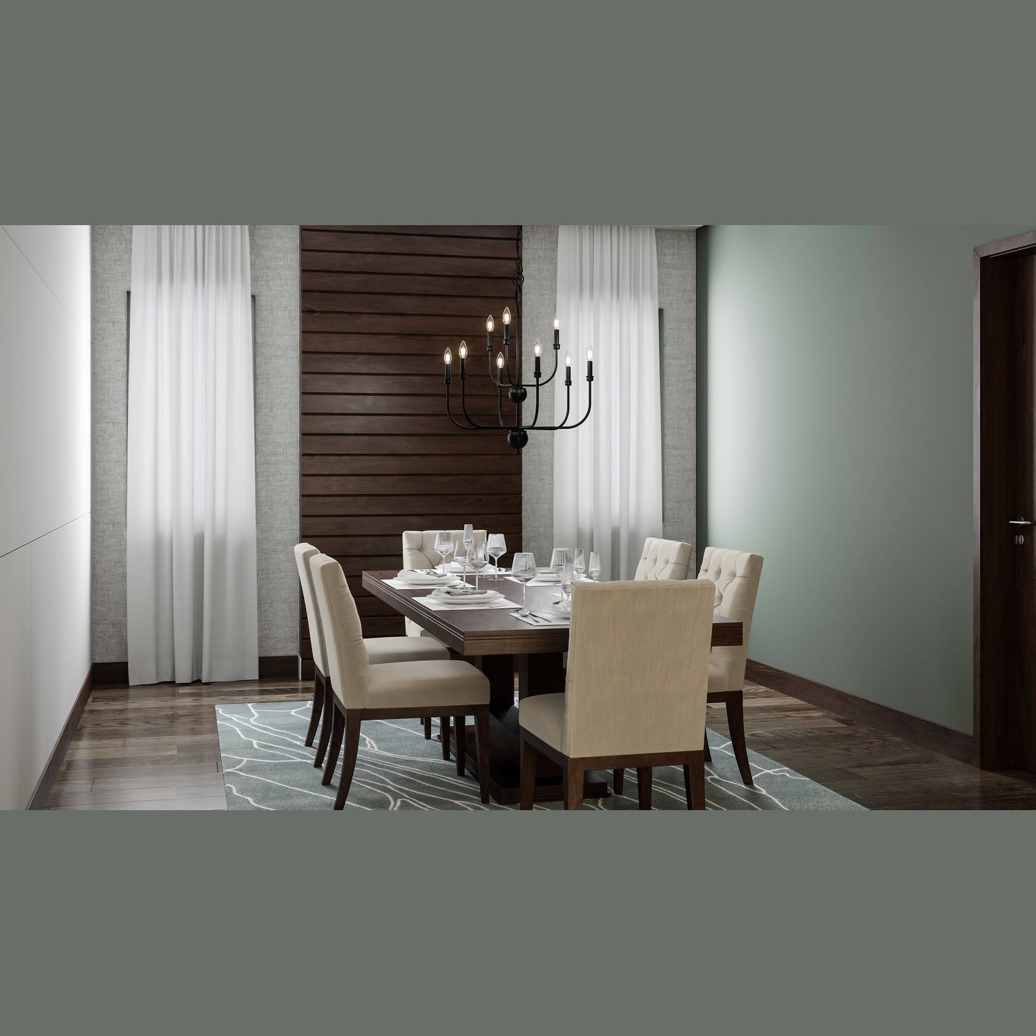 Quoizel - BLA5027MBK - Nine Light Chandelier - Blanche - Matte Black