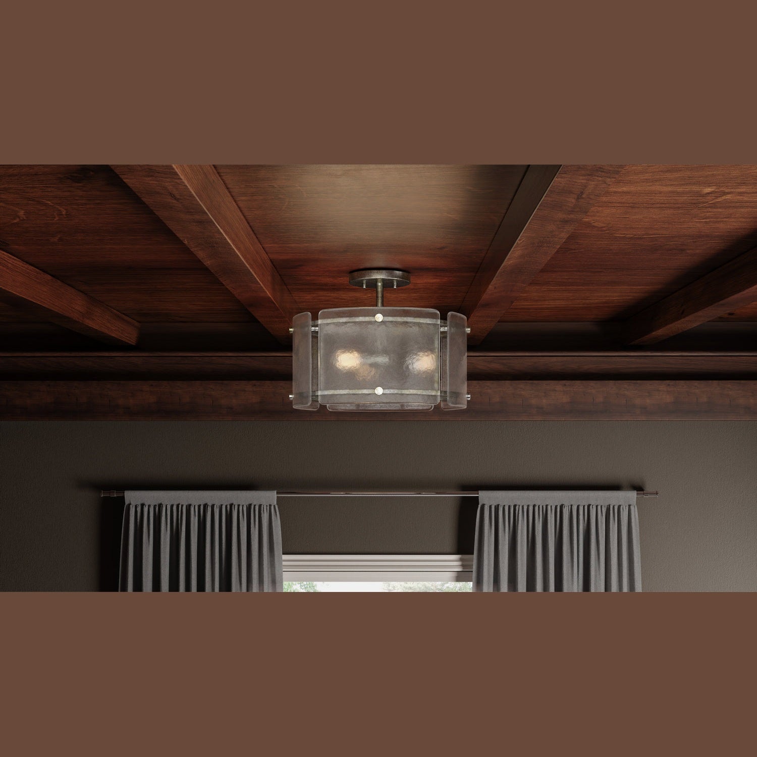 Quoizel - FTS1716MM - Three Light Semi Flush Mount - Fortress - Mottled Silver