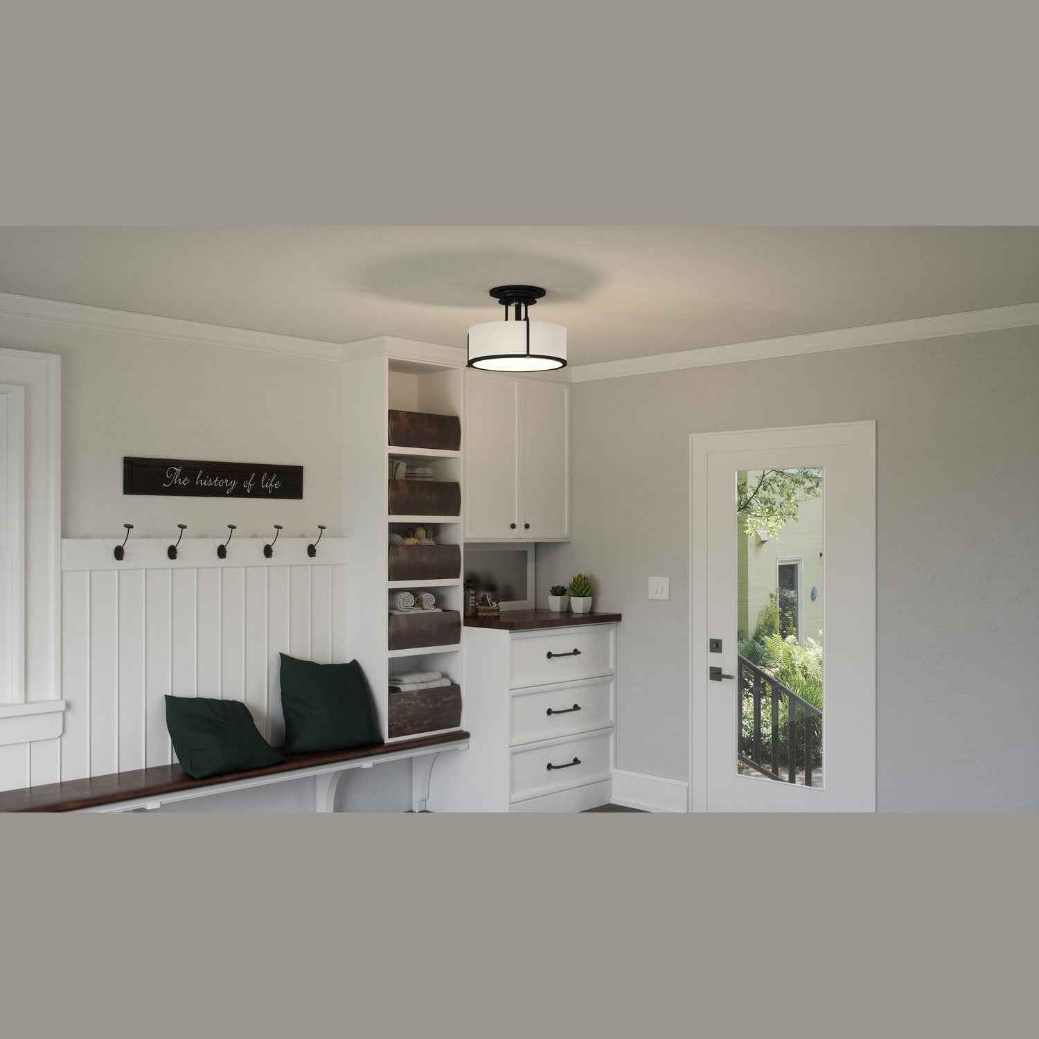 Quoizel - QF1715EK - Three Light Semi Flush Mount - Rigel - Earth Black