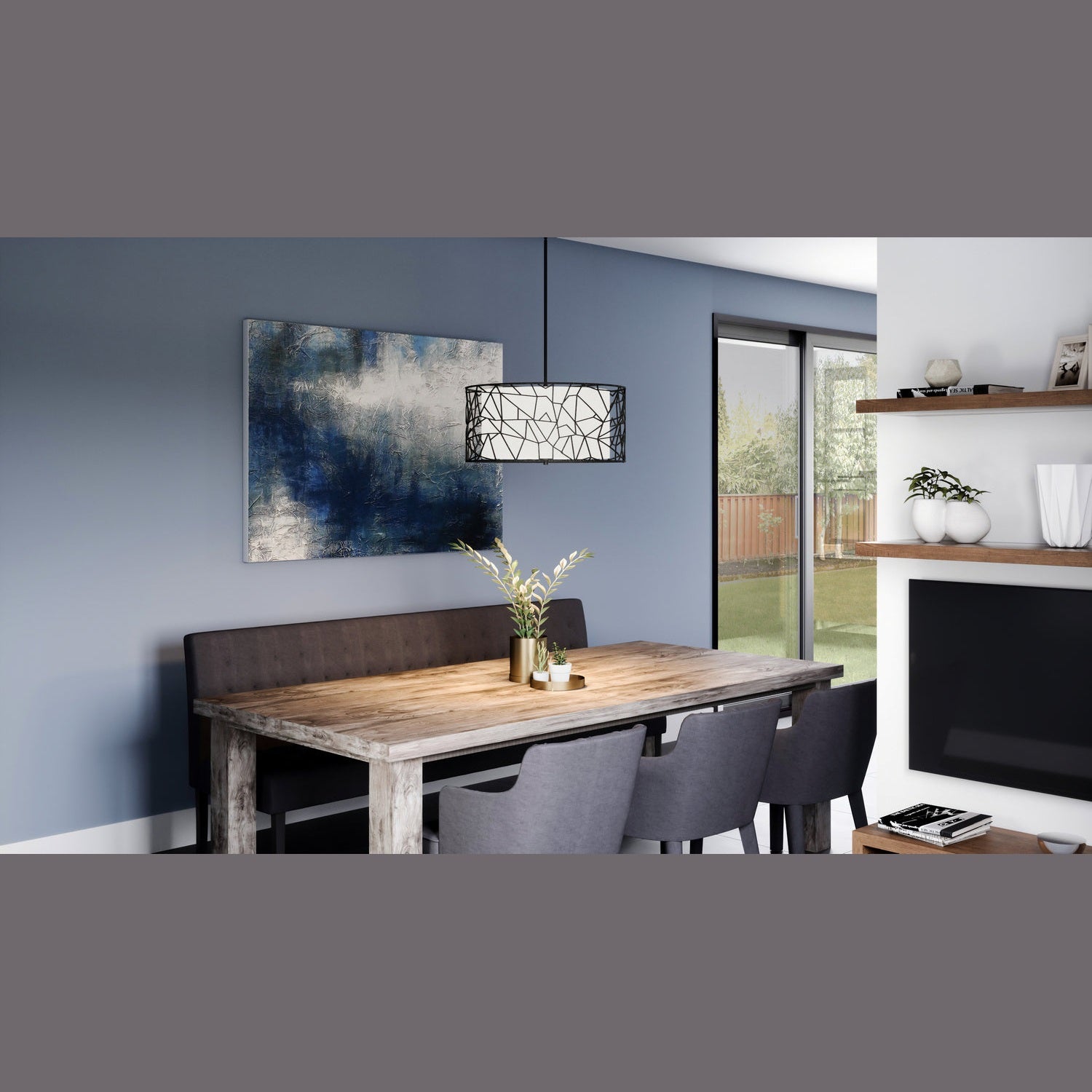 Quoizel - QOP5274MBK - Four Light Pendant - Newcastle - Matte Black