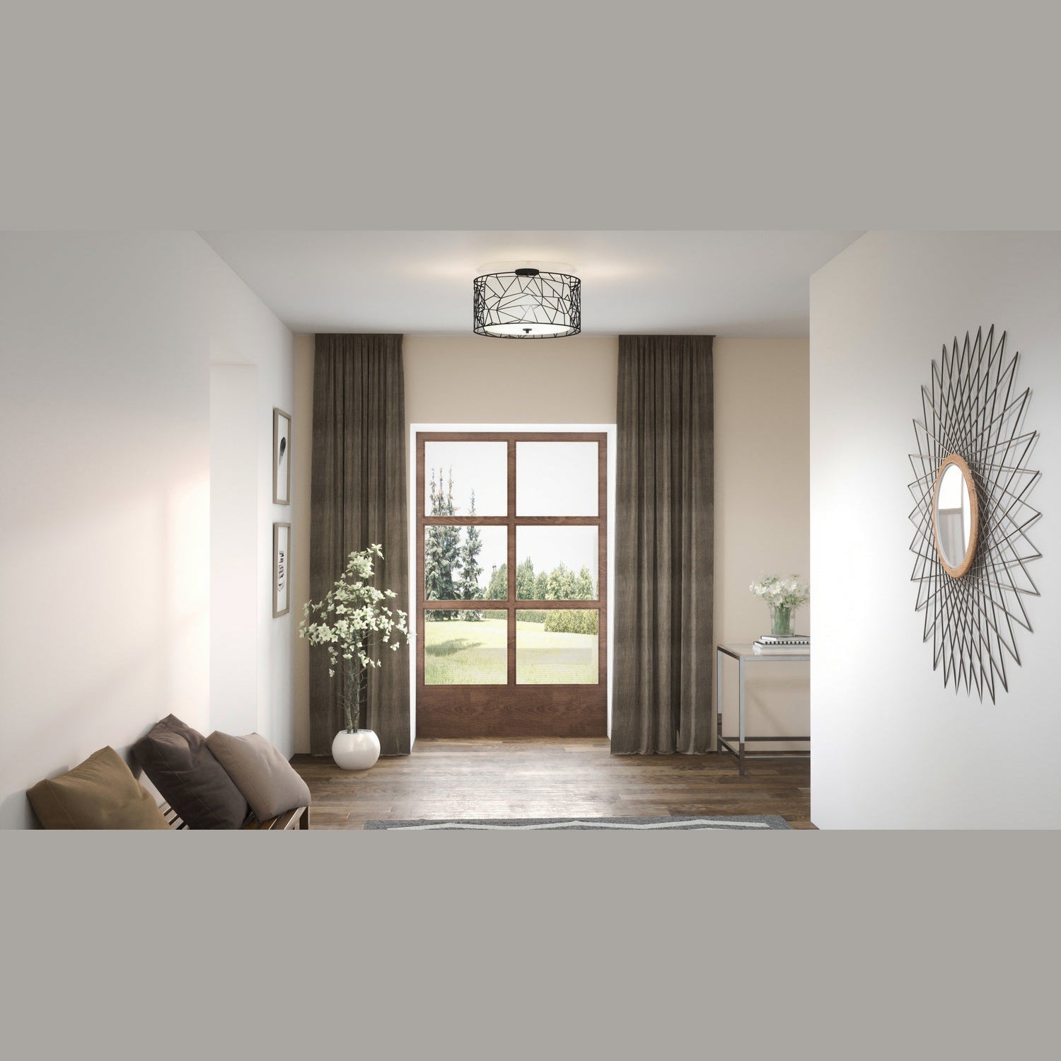 Quoizel - QSF5274MBK - Four Light Semi-Flush Mount - Newcastle - Matte Black