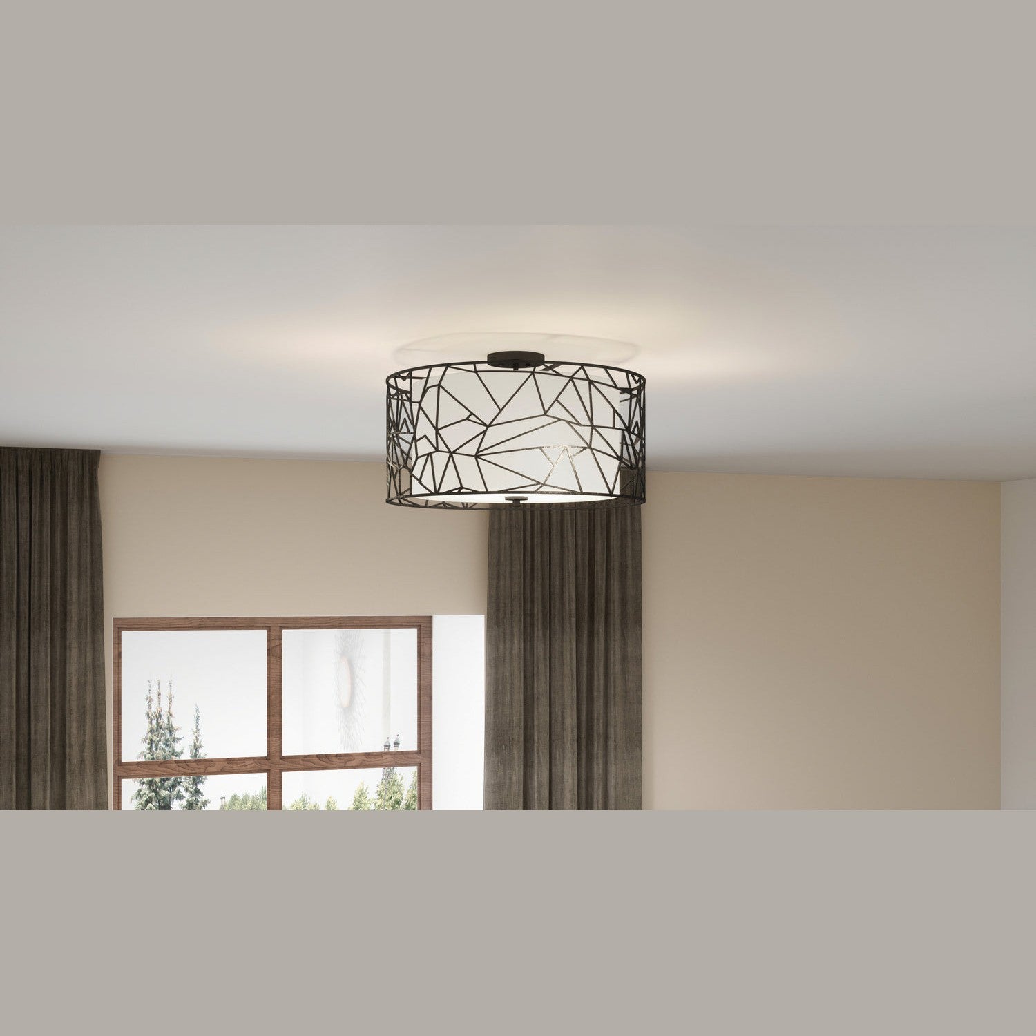 Quoizel - QSF5274MBK - Four Light Semi-Flush Mount - Newcastle - Matte Black