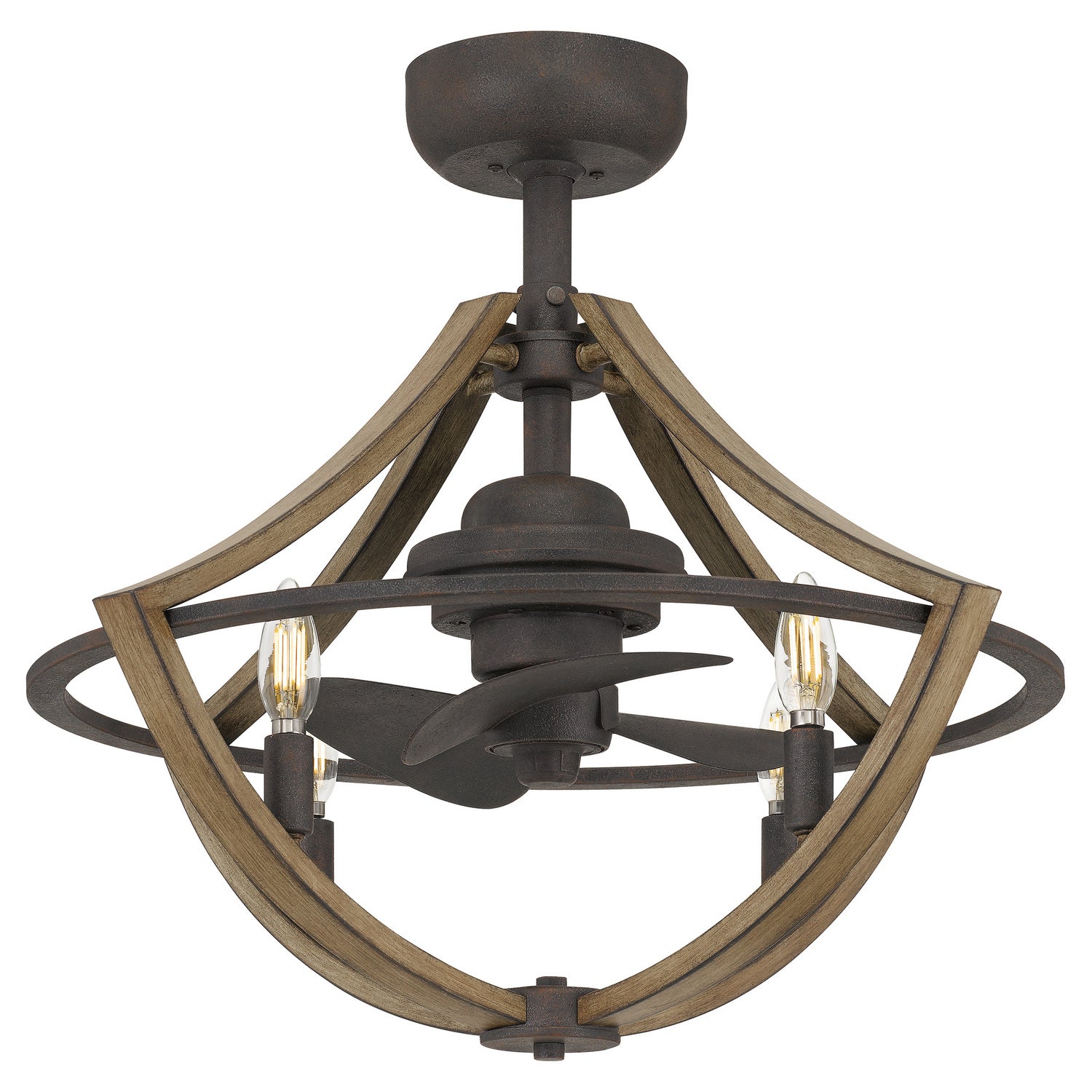 Quoizel - SHR3123RK - Four Light Fandelier - Shire - Rustic Black