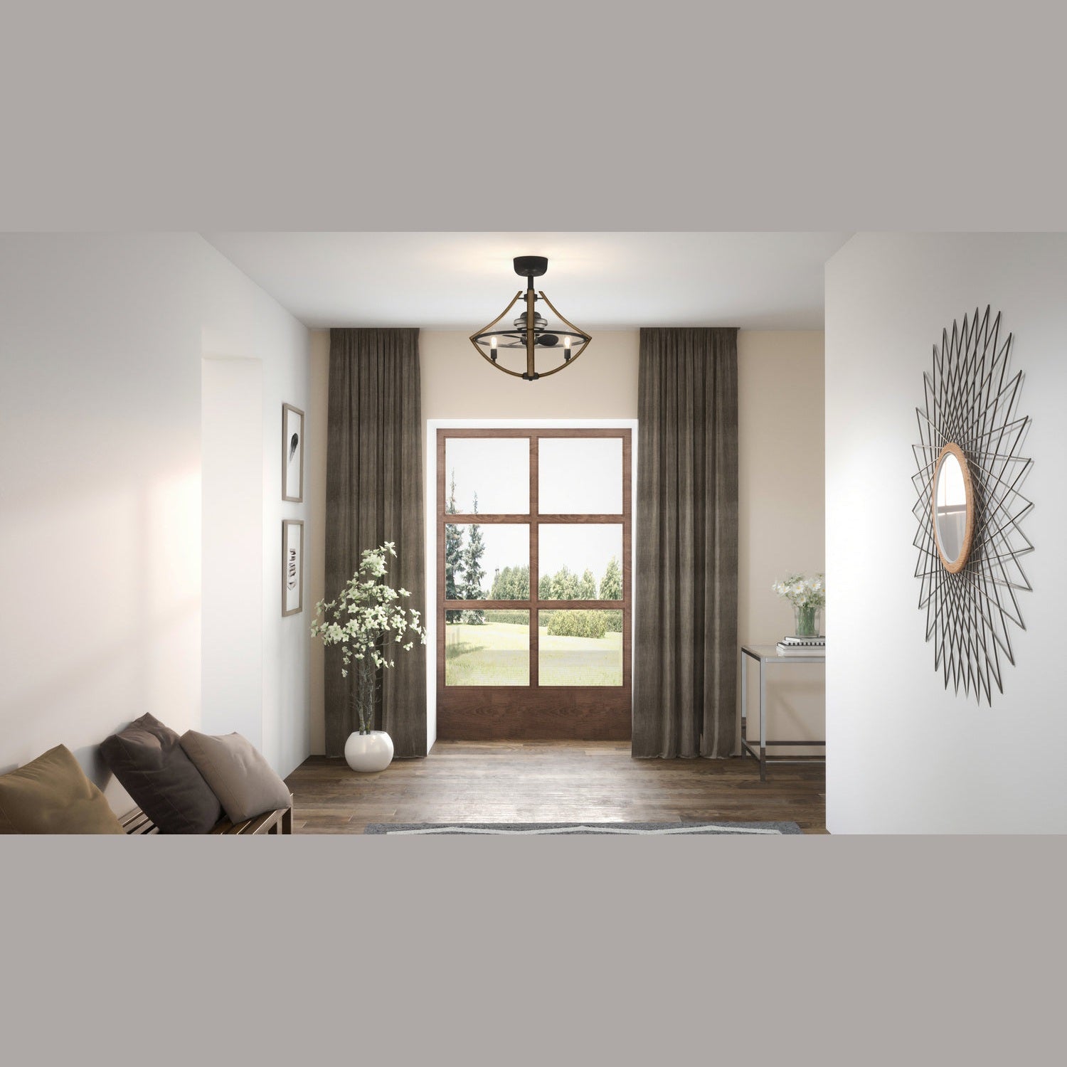 Quoizel - SHR3123RK - Four Light Fandelier - Shire - Rustic Black