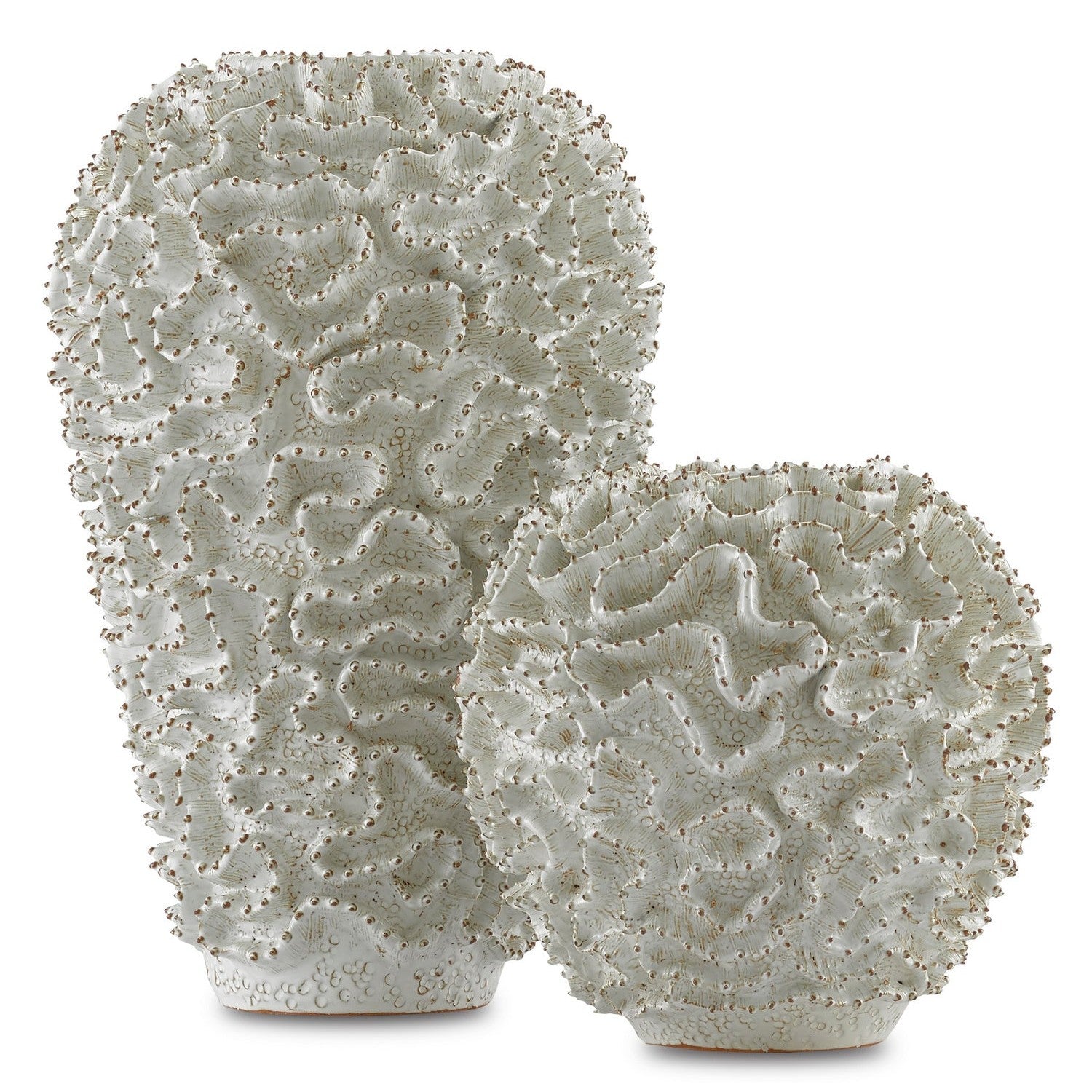 Currey and Company - 1200-0297 - Vase - Swirl Collection - White/Gold