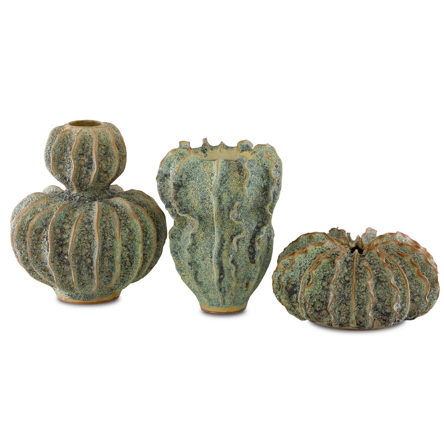 Currey and Company - 1200-0298 - Vase - Sunken Boat Collection - Moss Green