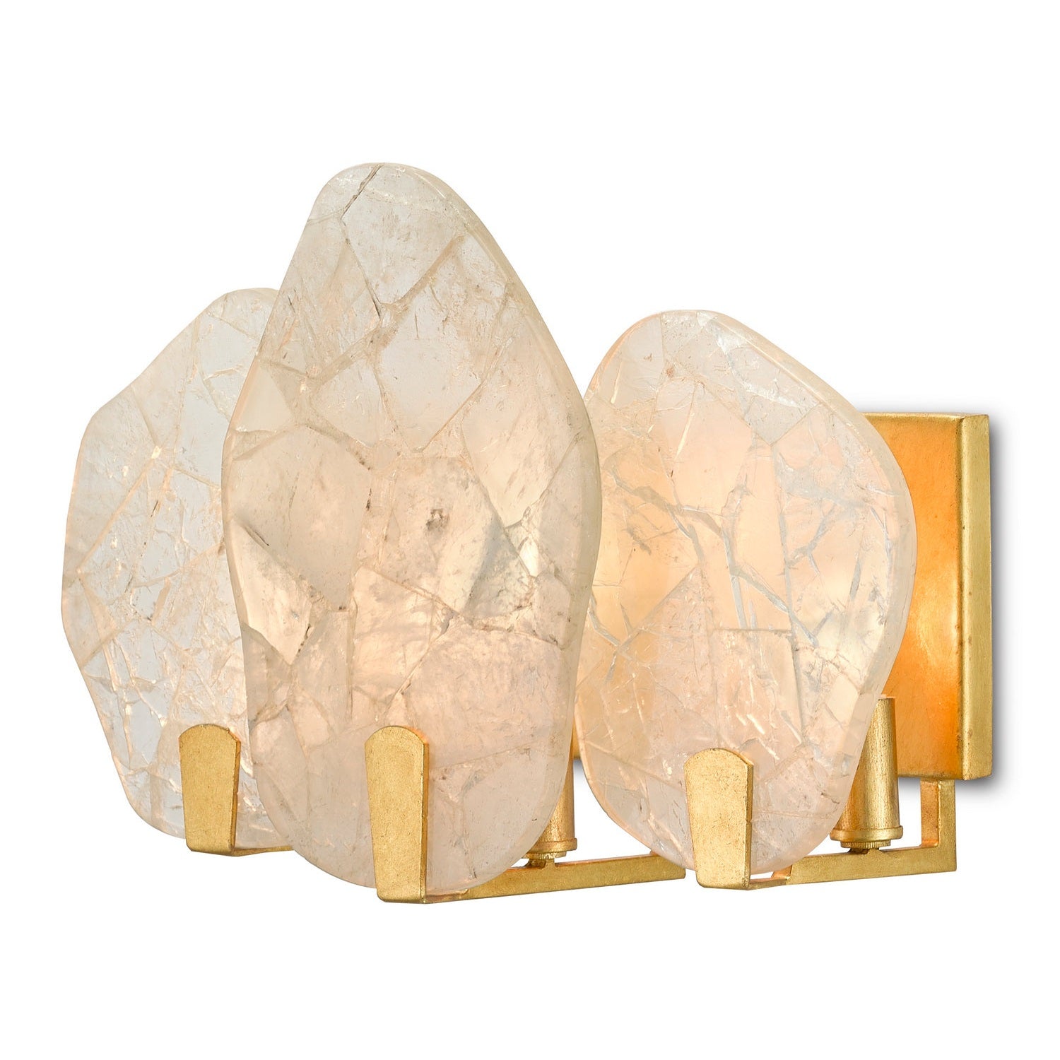 Currey and Company - 5000-0170 - Three Light Wall Sconce - Nightfall Wall Sconce - Contemporary Gold Leaf/Smoky Quartz