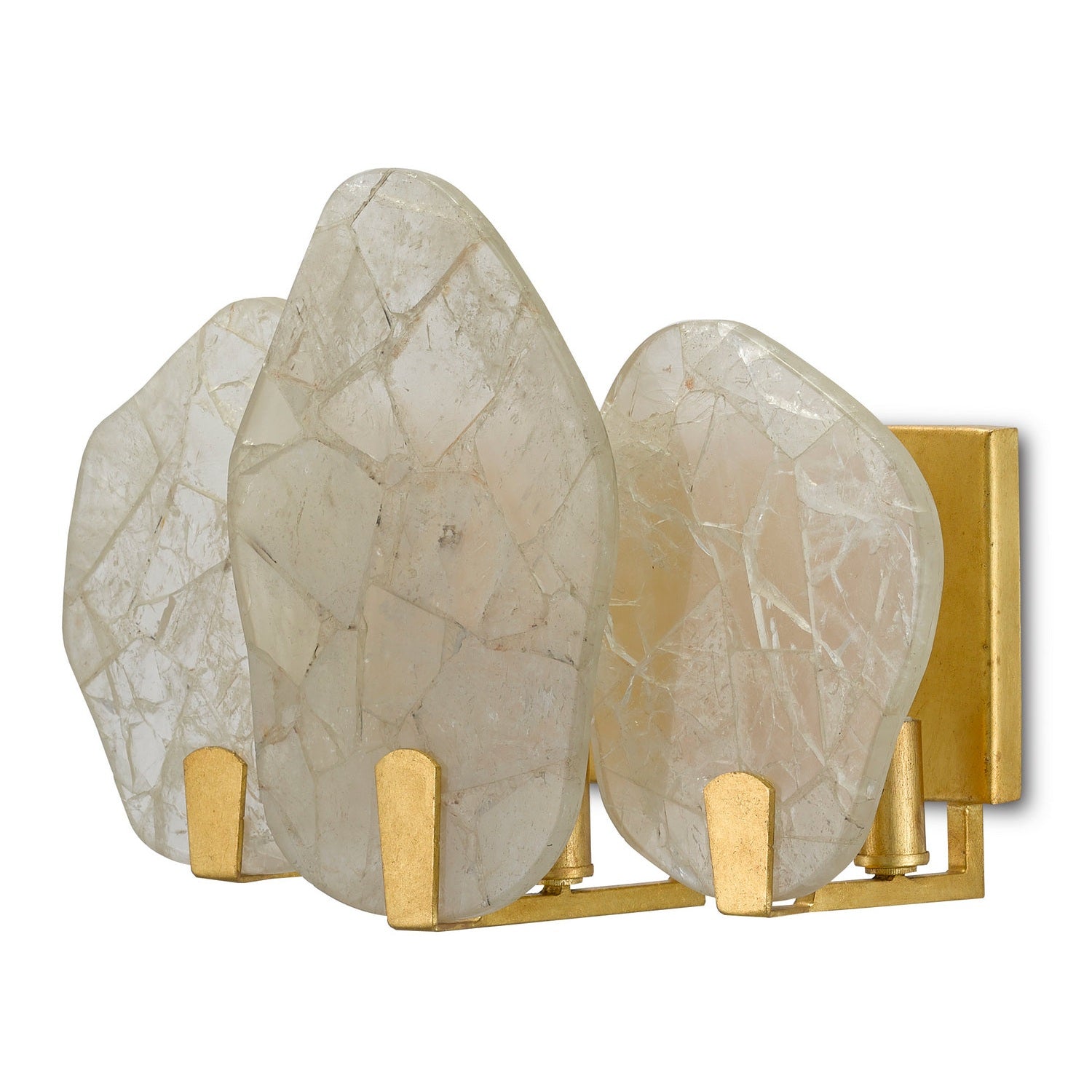 Currey and Company - 5000-0170 - Three Light Wall Sconce - Nightfall Wall Sconce - Contemporary Gold Leaf/Smoky Quartz