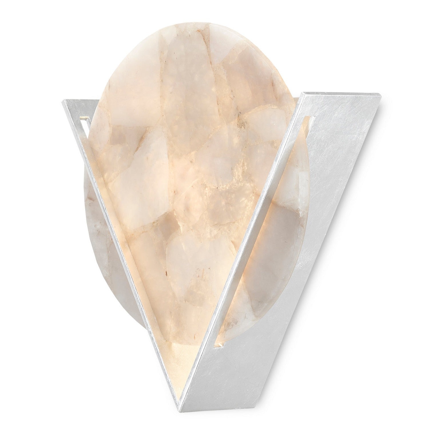 Currey and Company - 5900-0036 - One Light Wall Sconce - Baron Wall Sconce - Silver Leaf/Smoky Quartz