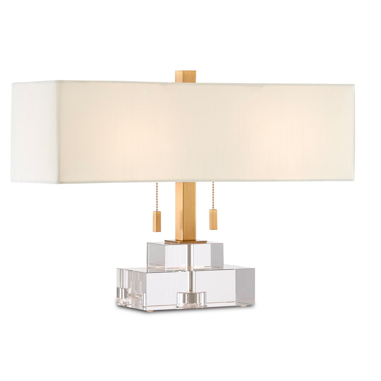 Currey and Company - 6000-0602 - Two Light Table Lamp - Chiara Table Lamp - Clear/Antique Brass