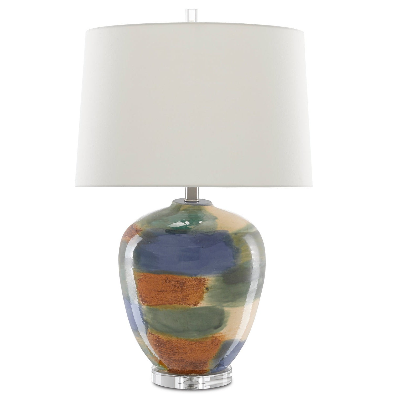 Currey and Company - 6000-0613 - One Light Table Lamp - Rainbow Table Lamp - Blue/Green/Sand/Rust/Clear