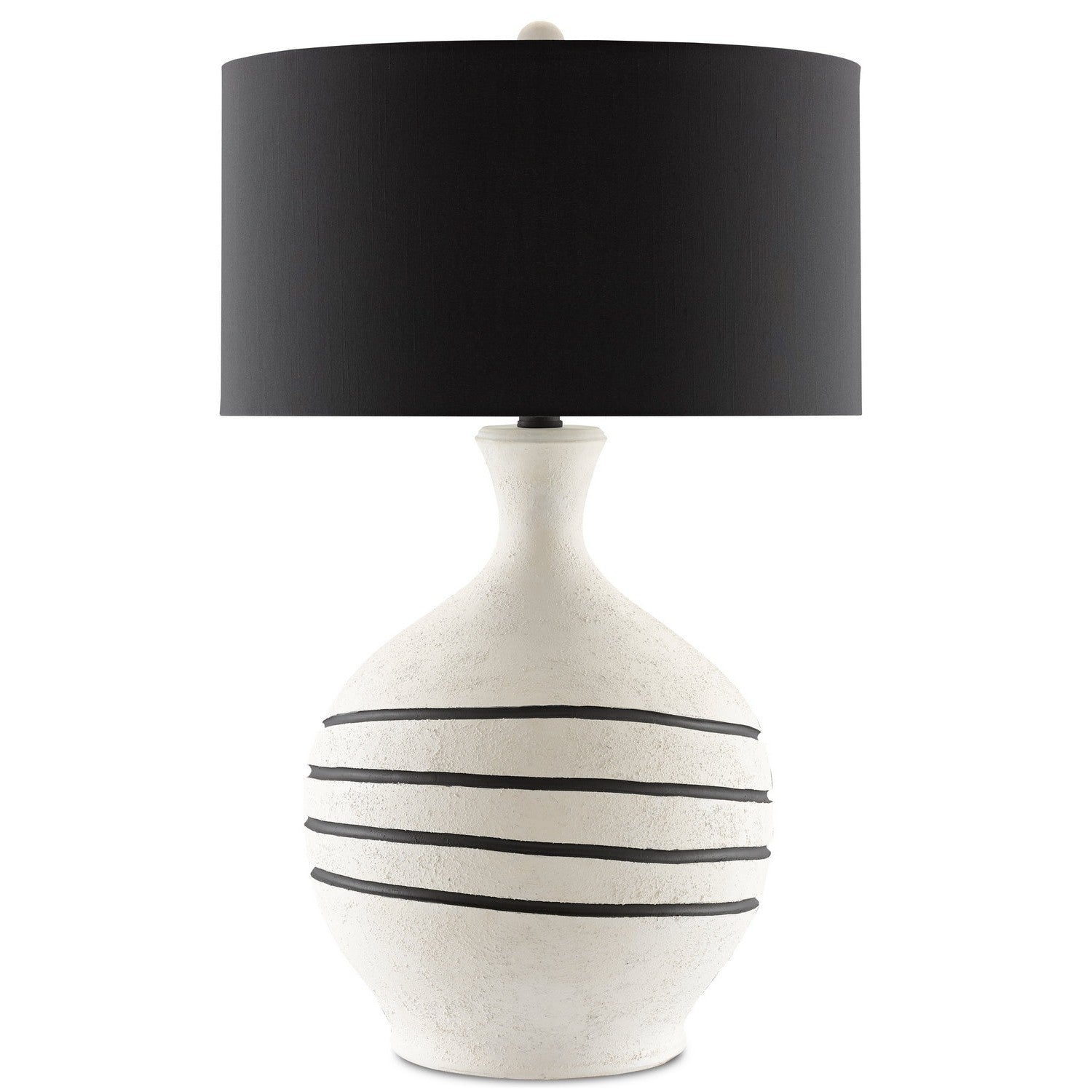 Currey and Company - 6000-0622 - One Light Table Lamp - Nabdean White Table Lamp - Cream/Black/Blacksmith