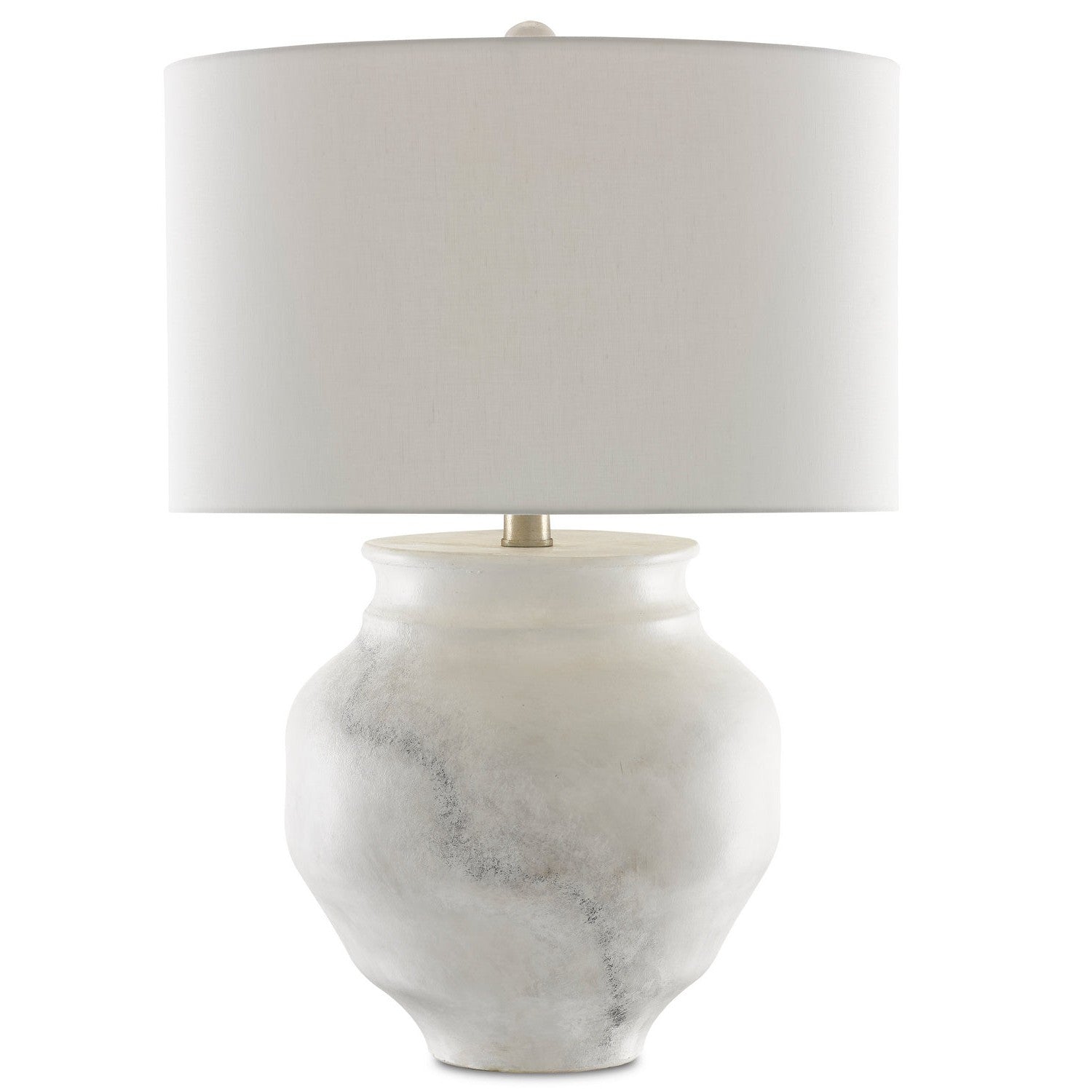 Currey and Company - 6000-0623 - One Light Table Lamp - Kalossi White Table Lamp - White/Gray/Contemporary Silver Leaf