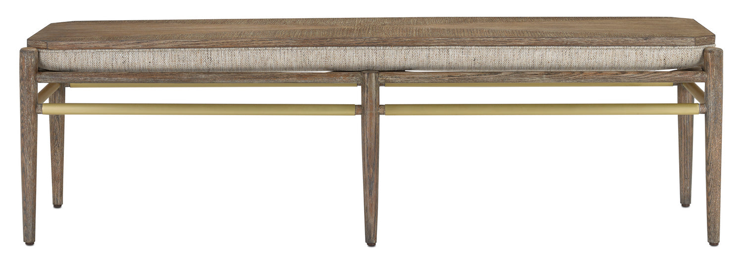 Currey and Company - 7000-0302 - Bench - Visby Collection - Light Pepper/Brushed Brass