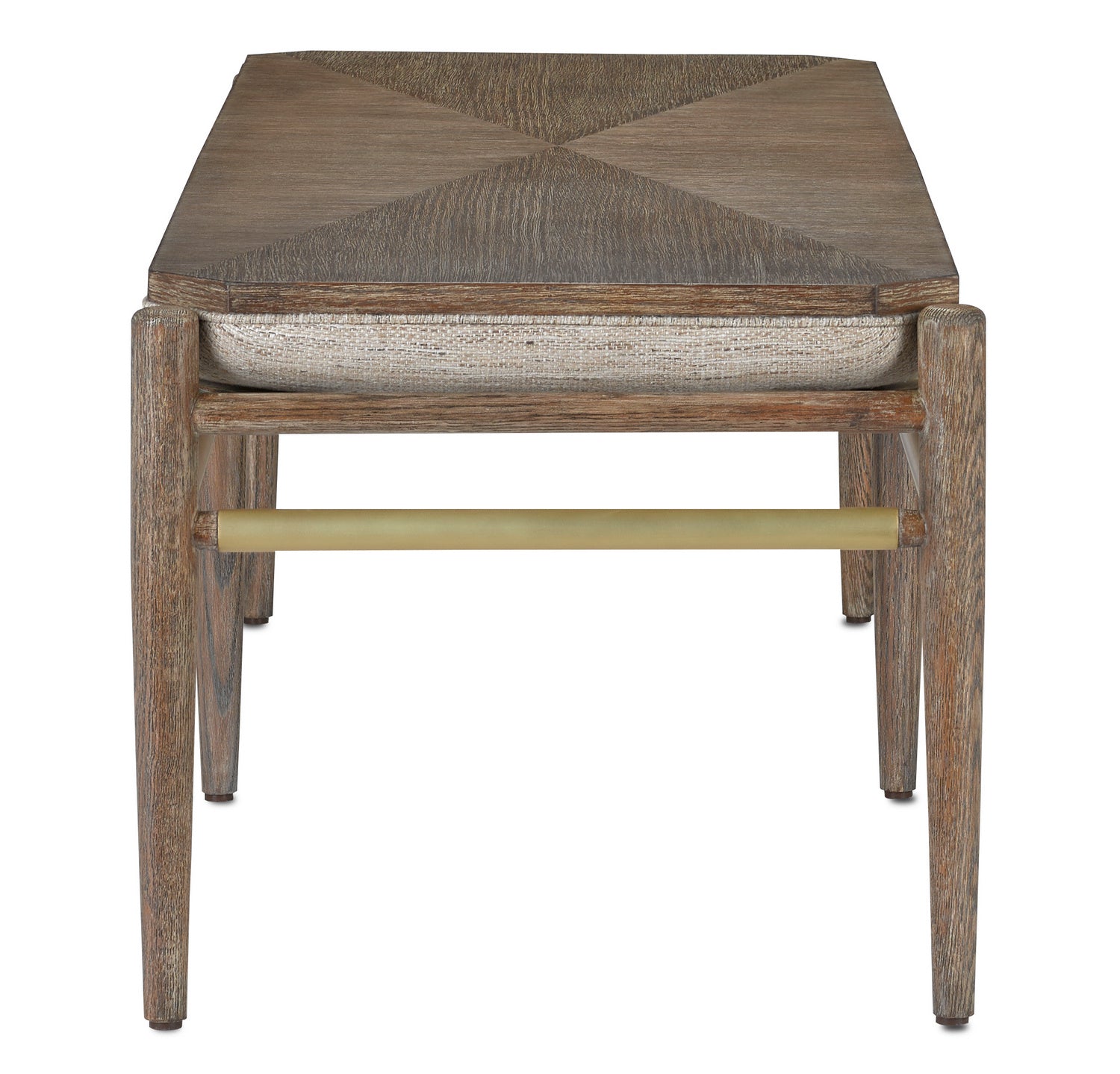 Currey and Company - 7000-0302 - Bench - Visby Collection - Light Pepper/Brushed Brass