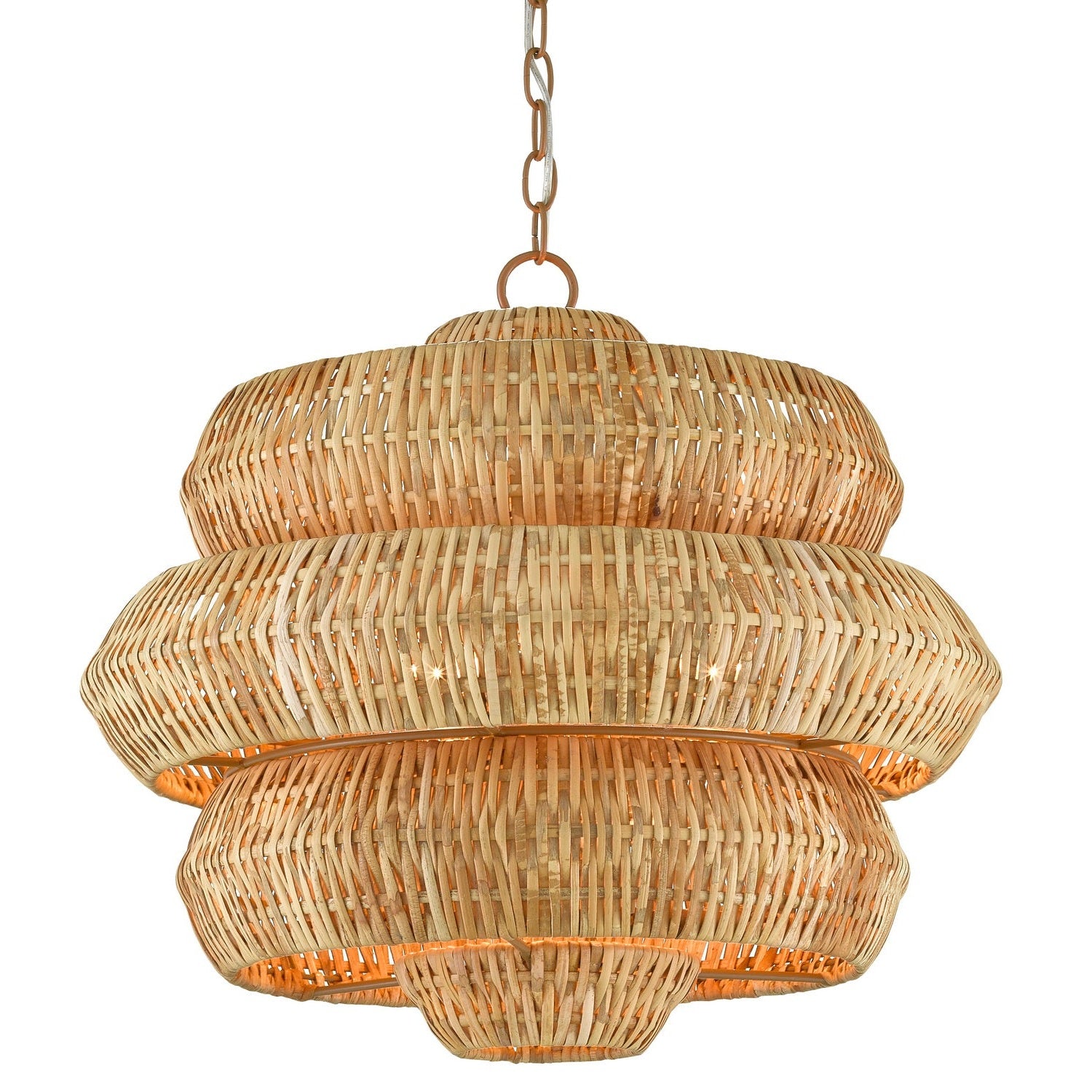 Currey and Company - 9000-0604 - Three Light Chandelier - Antibes Collection - Natural/Khaki
