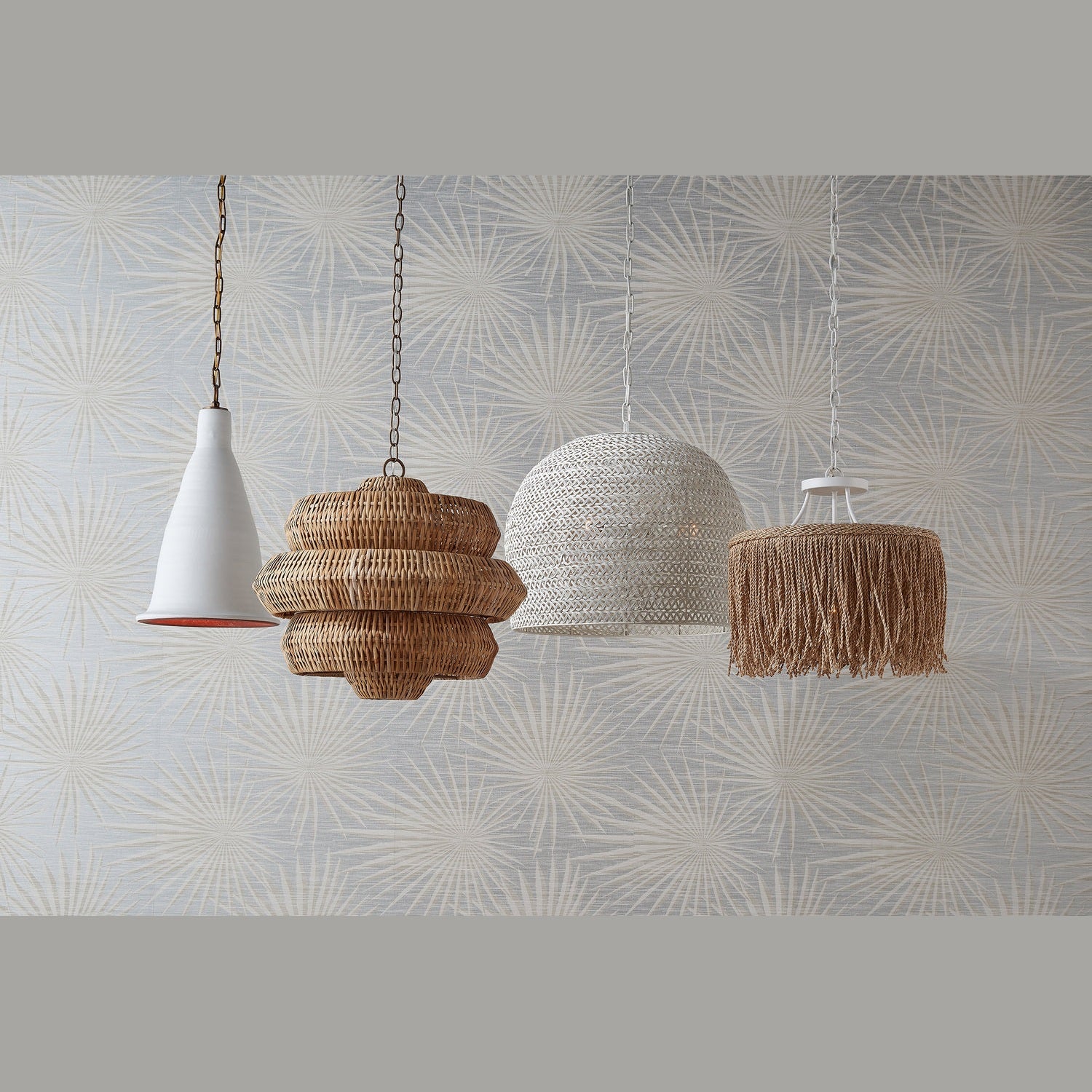 Currey and Company - 9000-0604 - Three Light Chandelier - Antibes Collection - Natural/Khaki