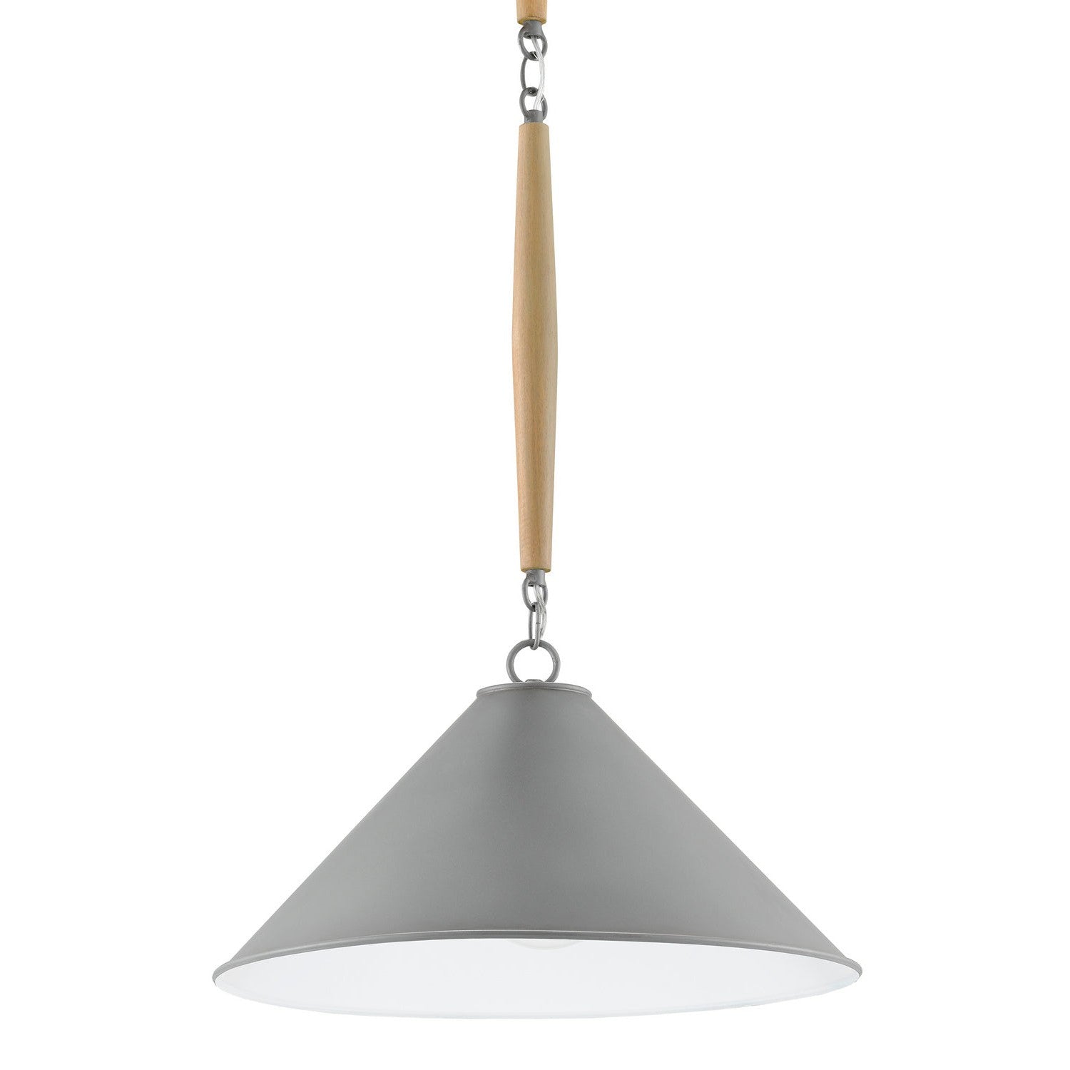 Currey and Company - 9000-0732 - One Light Pendant - Oldany Pendant - Hiroshi Gray/Sugar White/Washed Wood
