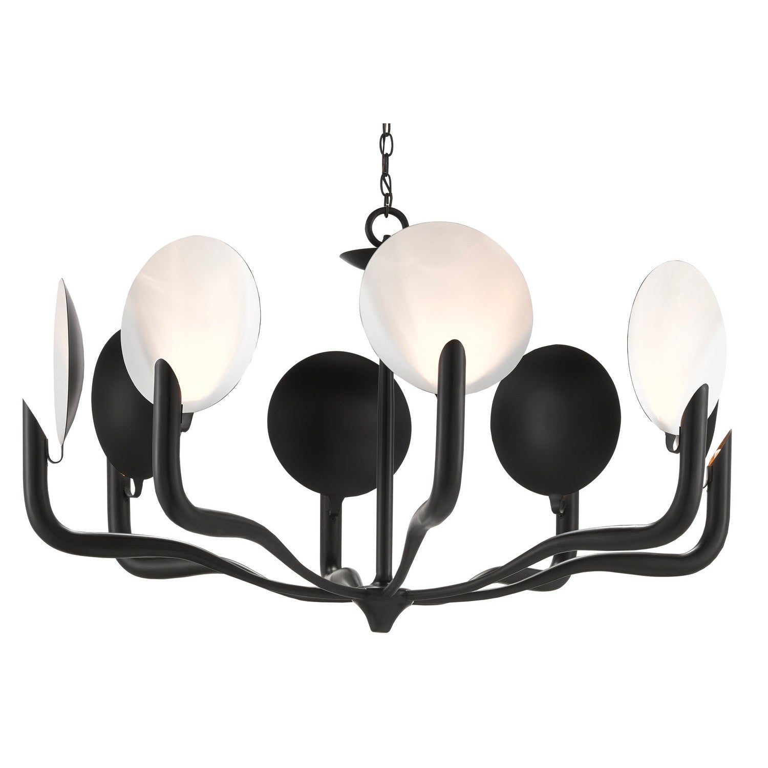 Currey and Company - 9000-0759 - Eight Light Chandelier - Tirtoff Collection - Satin Black/Sugar White