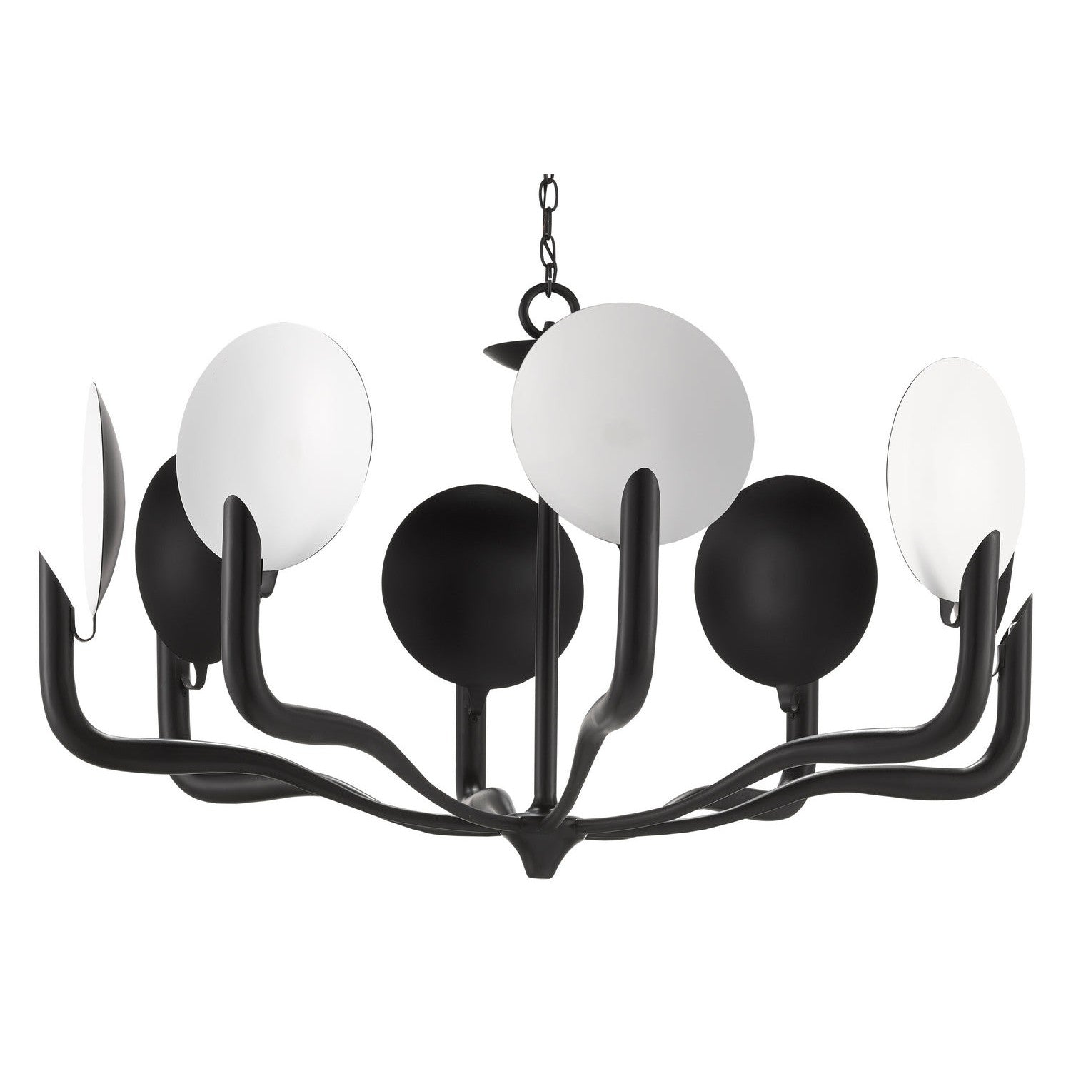 Currey and Company - 9000-0759 - Eight Light Chandelier - Tirtoff Collection - Satin Black/Sugar White