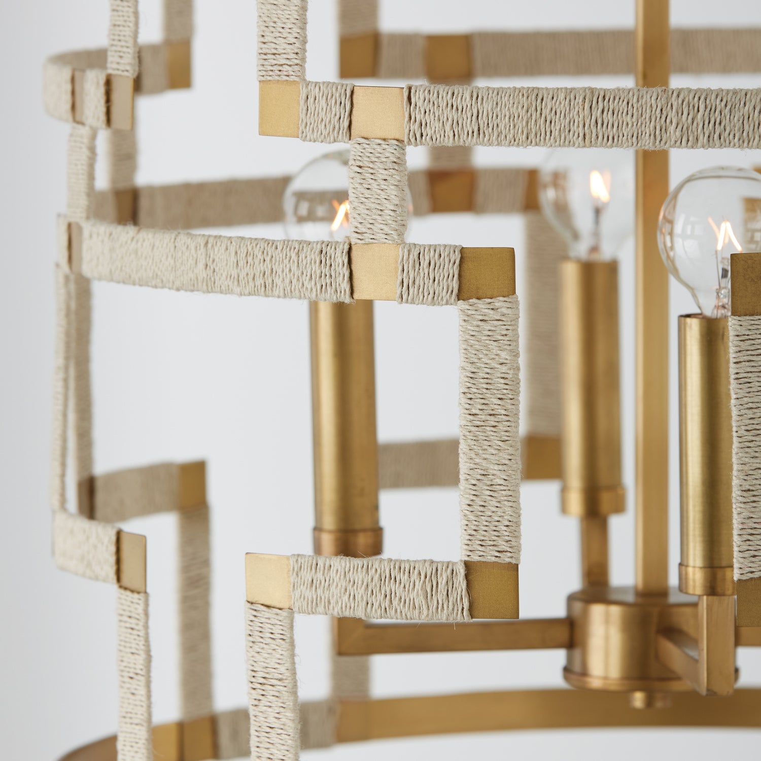 Capital Lighting - 541041NL - Four Light Foyer - Hala - Bleached Natural Jute and Patinaed Brass