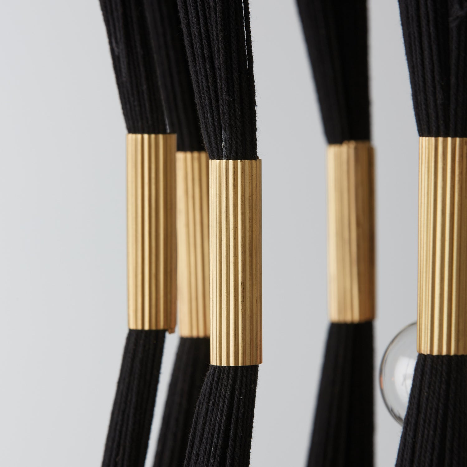 Capital Lighting - 541141KP - Four Light Foyer - Bianca - Black Rope and Patinaed Brass
