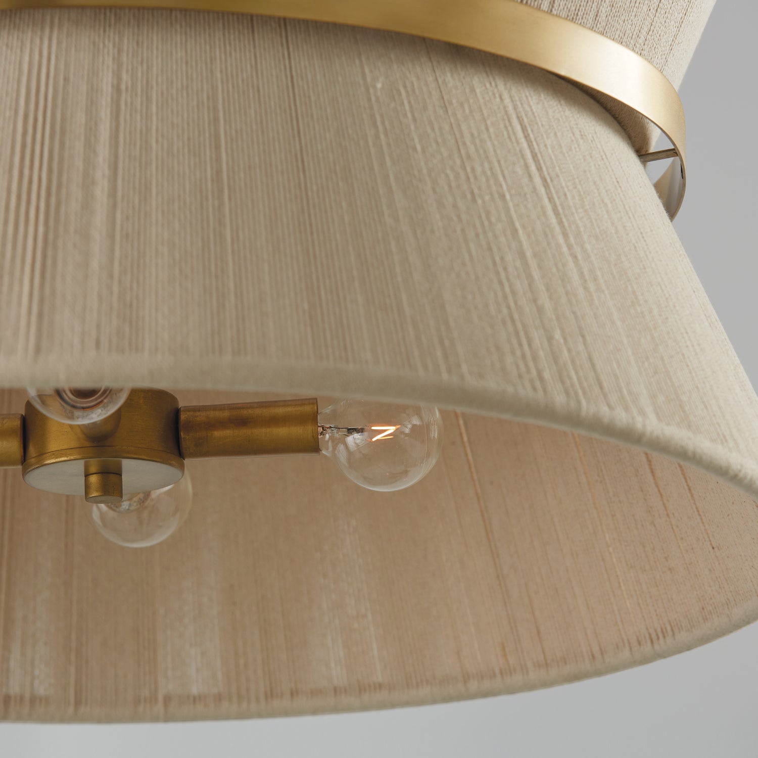 Capital Lighting - 341281NP - Eight Light Pendant - Cecilia - Bleached Natural Rope and Patinaed Brass