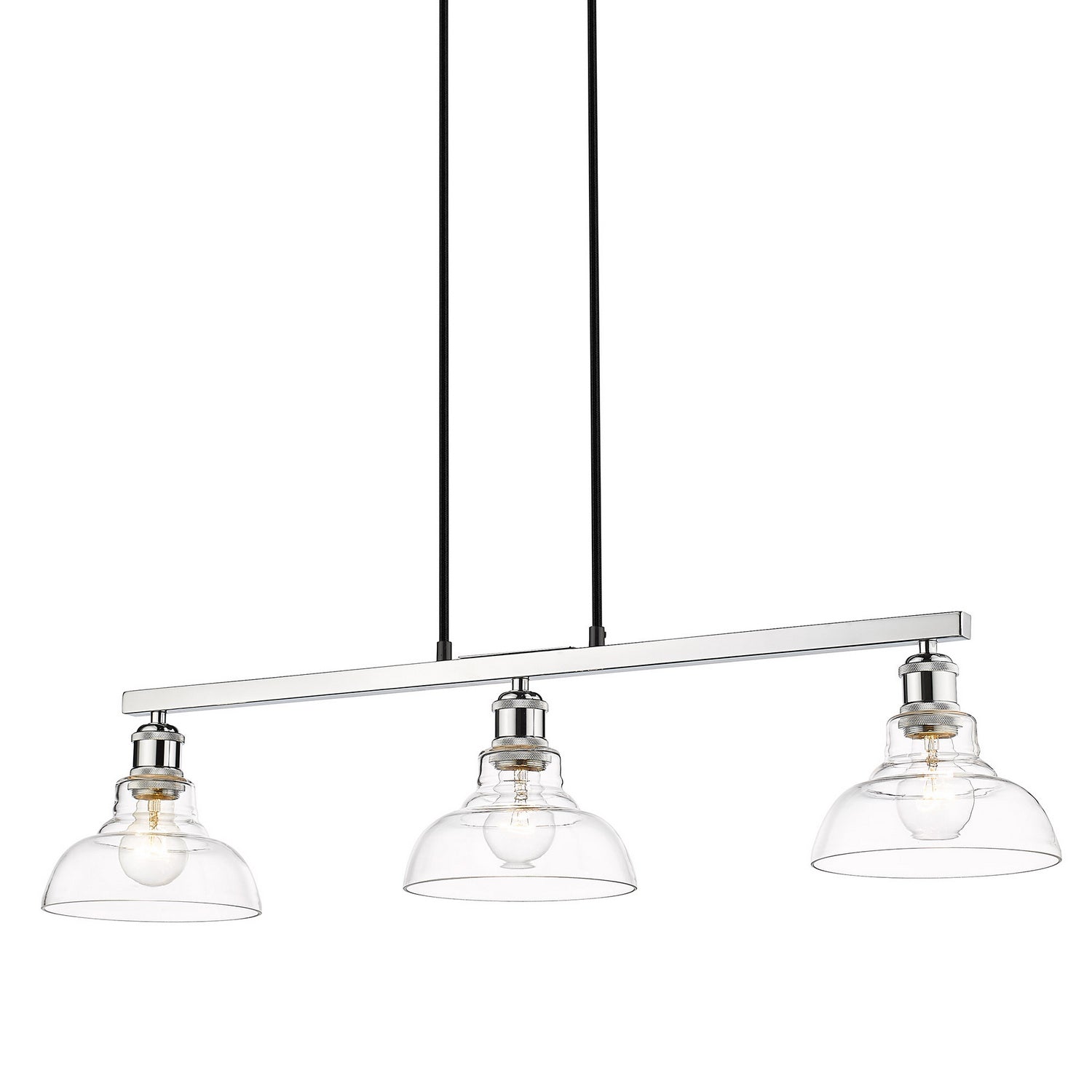 Golden - 0305-3SF CH-CLR - Three Light Semi-Flush Mount - Carver - Chrome