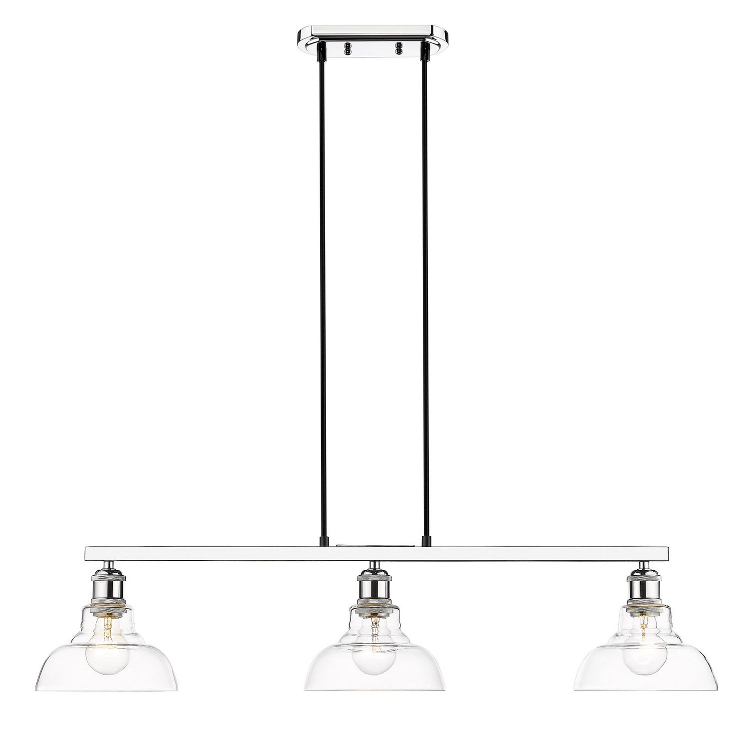 Golden - 0305-3SF CH-CLR - Three Light Semi-Flush Mount - Carver - Chrome