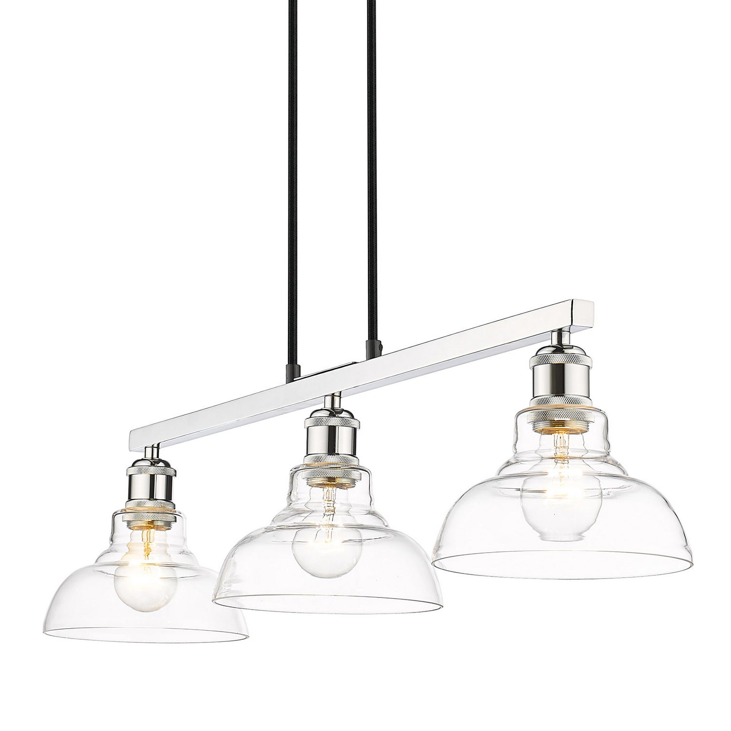 Golden - 0305-3SF CH-CLR - Three Light Semi-Flush Mount - Carver - Chrome
