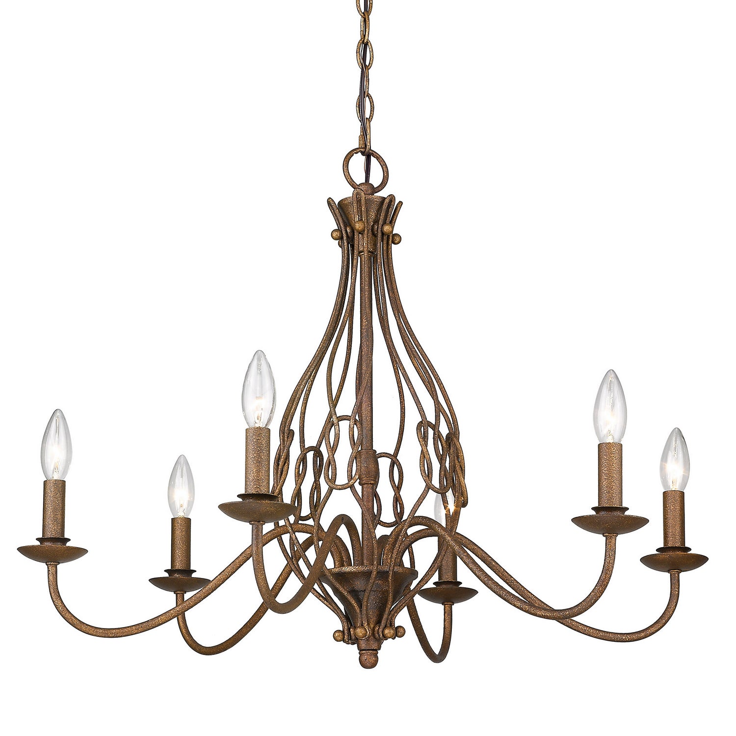 Golden - 1349-6 BC - Six Light Chandelier - Antoinette - Burnished Chestnut