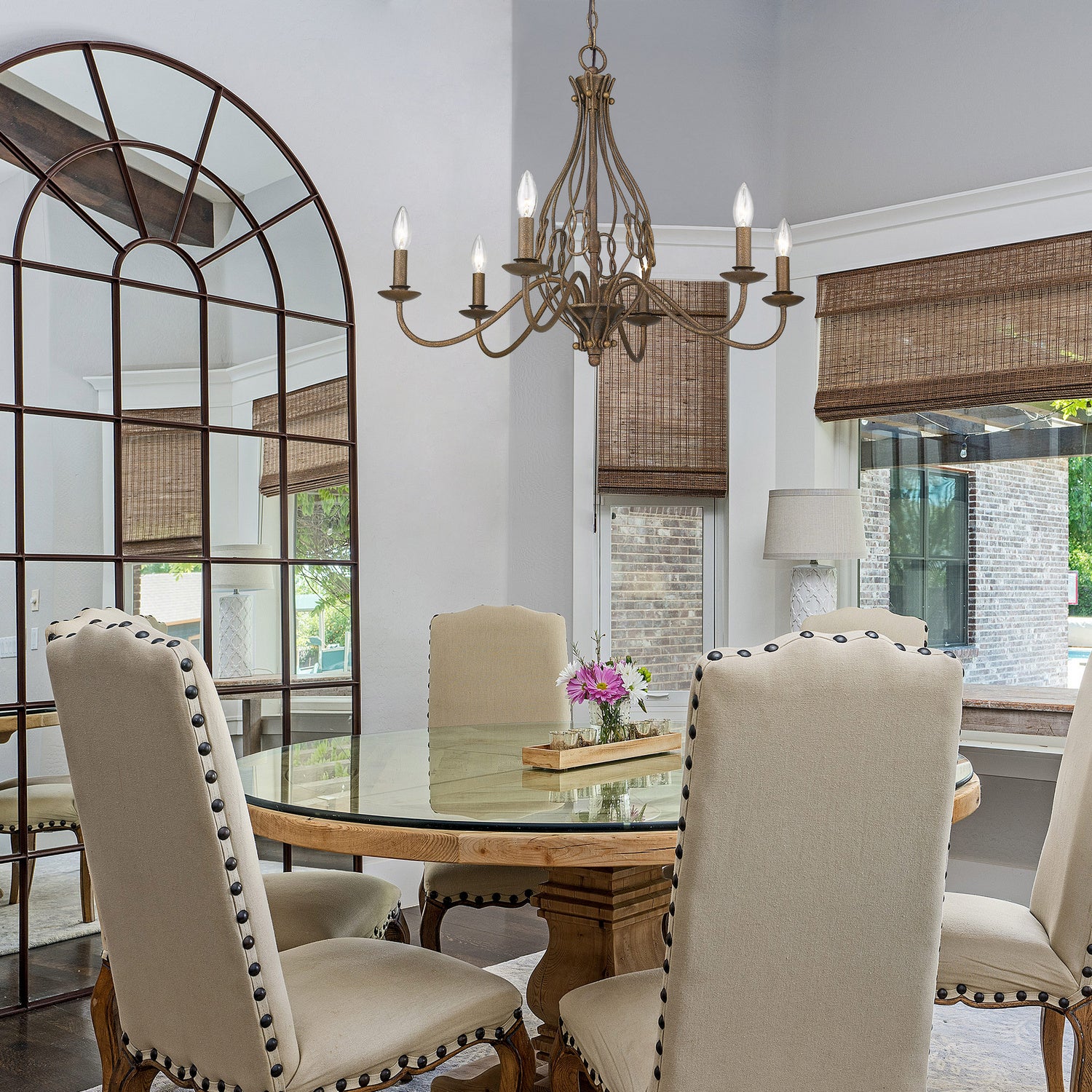 Golden - 1349-6 BC - Six Light Chandelier - Antoinette - Burnished Chestnut