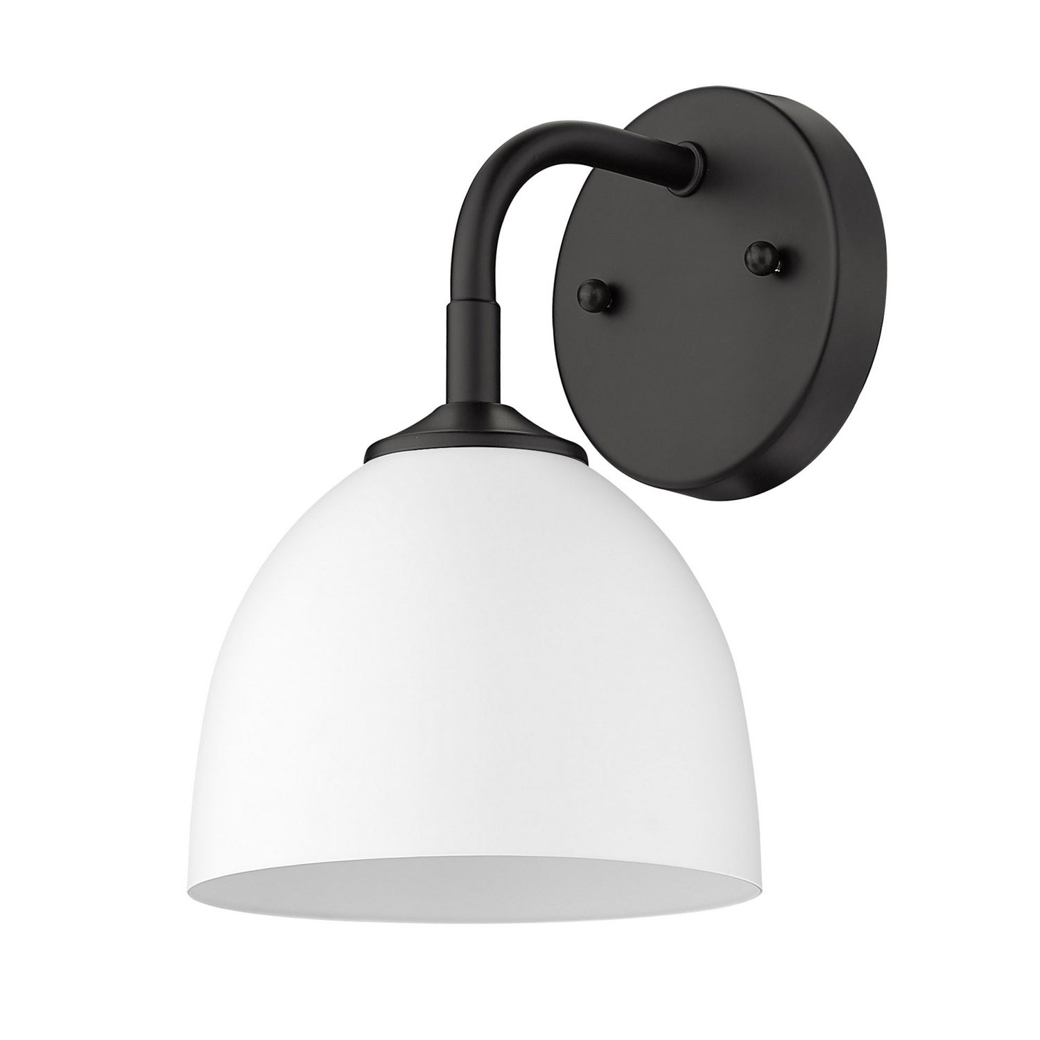 Golden - 6956-1W BLK-WHT - One Light Wall Sconce - Zoey - Matte Black