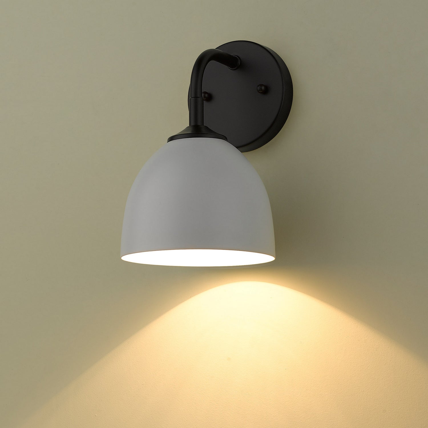 Golden - 6956-1W BLK-WHT - One Light Wall Sconce - Zoey - Matte Black