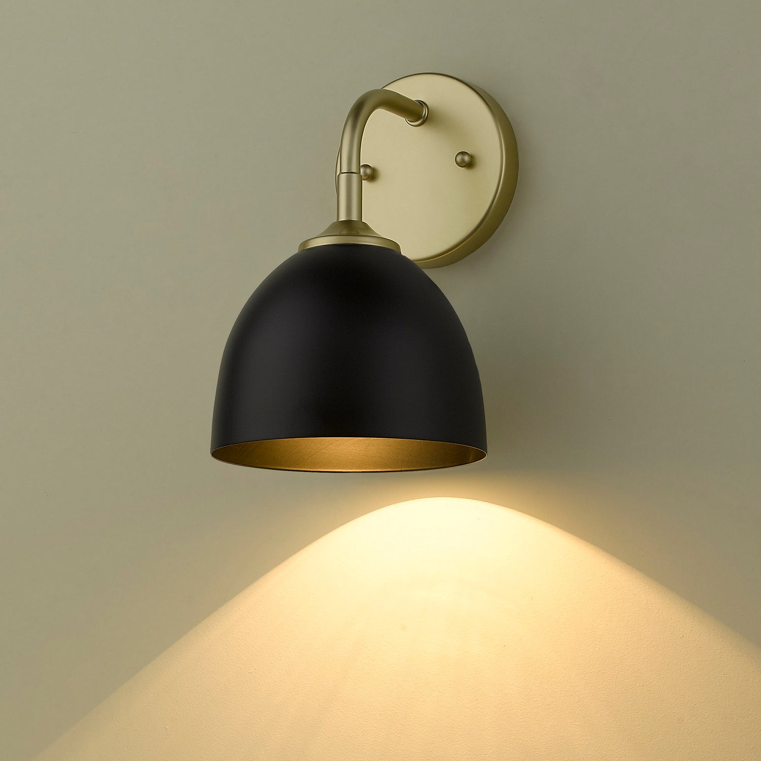 Golden - 6956-1W OG-BLK - One Light Wall Sconce - Zoey - Olympic Gold