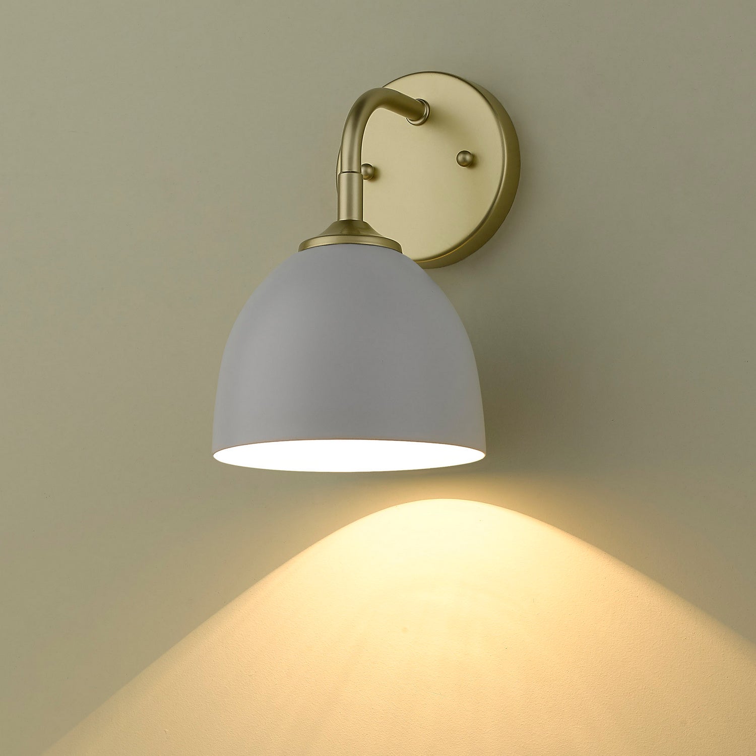Golden - 6956-1W OG-WHT - One Light Wall Sconce - Zoey - Olympic Gold
